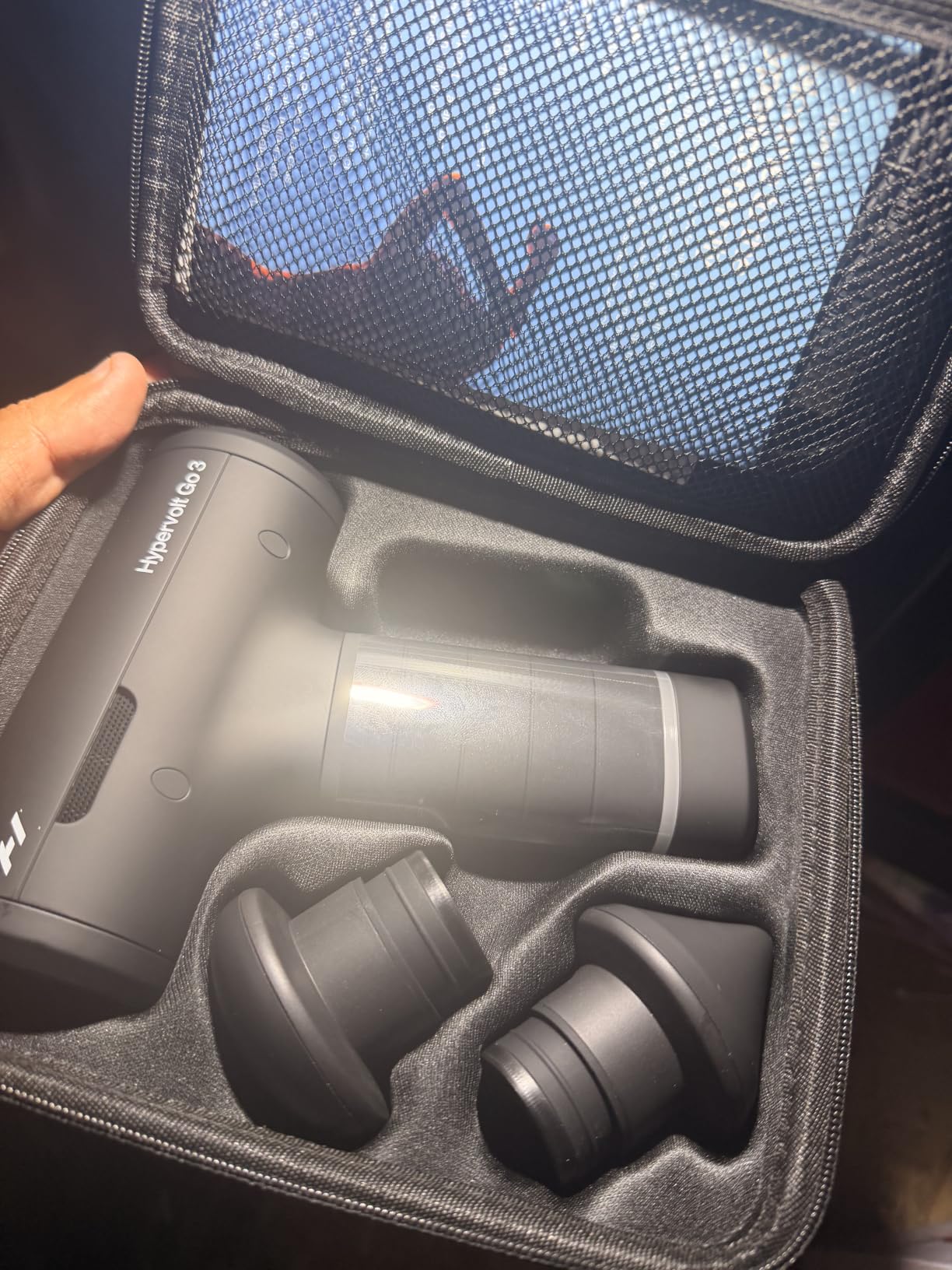 Hypervolt Go 3 Percussion Massage Gun Lightweight with Carry Case | Muscle Recovery | Compact Power | TSA Friendly Design | Long Battery Life | Five Speed Settings | Pressure Sensor Feedback customer photo 2