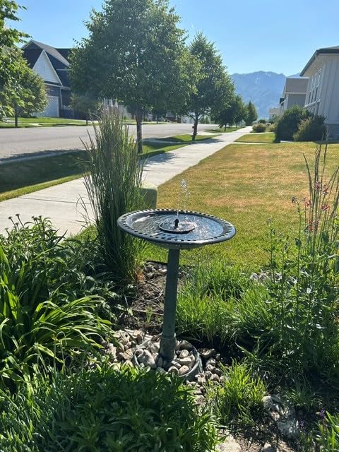 Yzert Solar Fountain for Bird Bath Direct Sunlight High Efficiency 3.5W Glass Panel Solar Water Fountain Outdoor Garden Flower (Black) customer photo 1