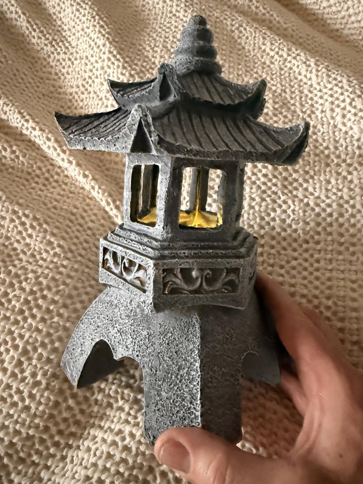 Solar Pagoda Lantern Garden Statue: Japanese Zen Lantern Garden Decor-LED Figurine Lamp Pagoda Statue Figurine for Home Table Outdoor Decor customer photo 1