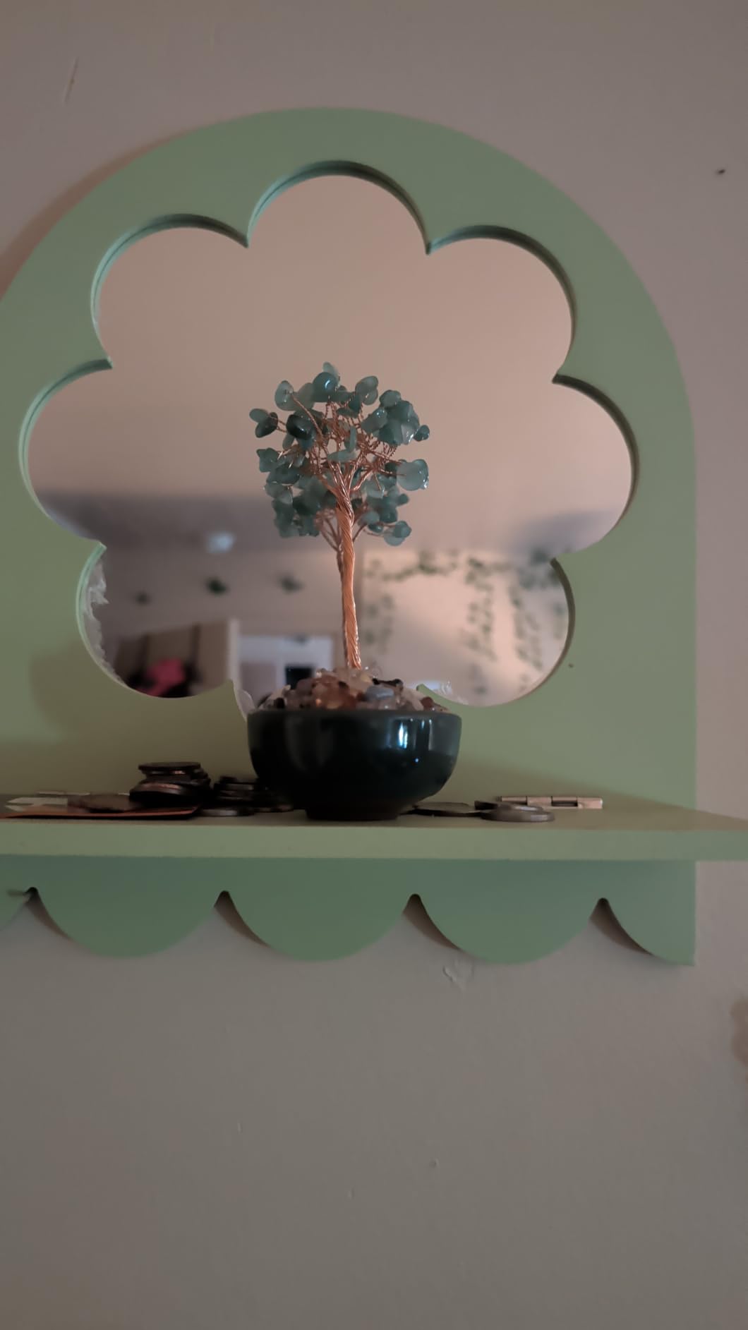 Green Aventurine Crystal Tree of Life, Feng Shui Money Tree Decor | 5 Inch Bonsai Tree for Wealth with Ceramic Base, Home Office Desk Decor, Spiritual Natural Healing Stone Gift for Women customer photo 1