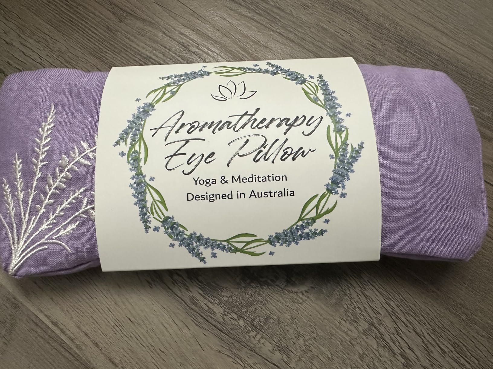 Weighted Lavender Eye Pillow, Linen Flaxseed Eye Mask for Sleeping | cooling & heating pad | meditation spa & relaxation gifts | aromatherapy | thoughtfully wellness gift | embroidery breathable customer photo 1