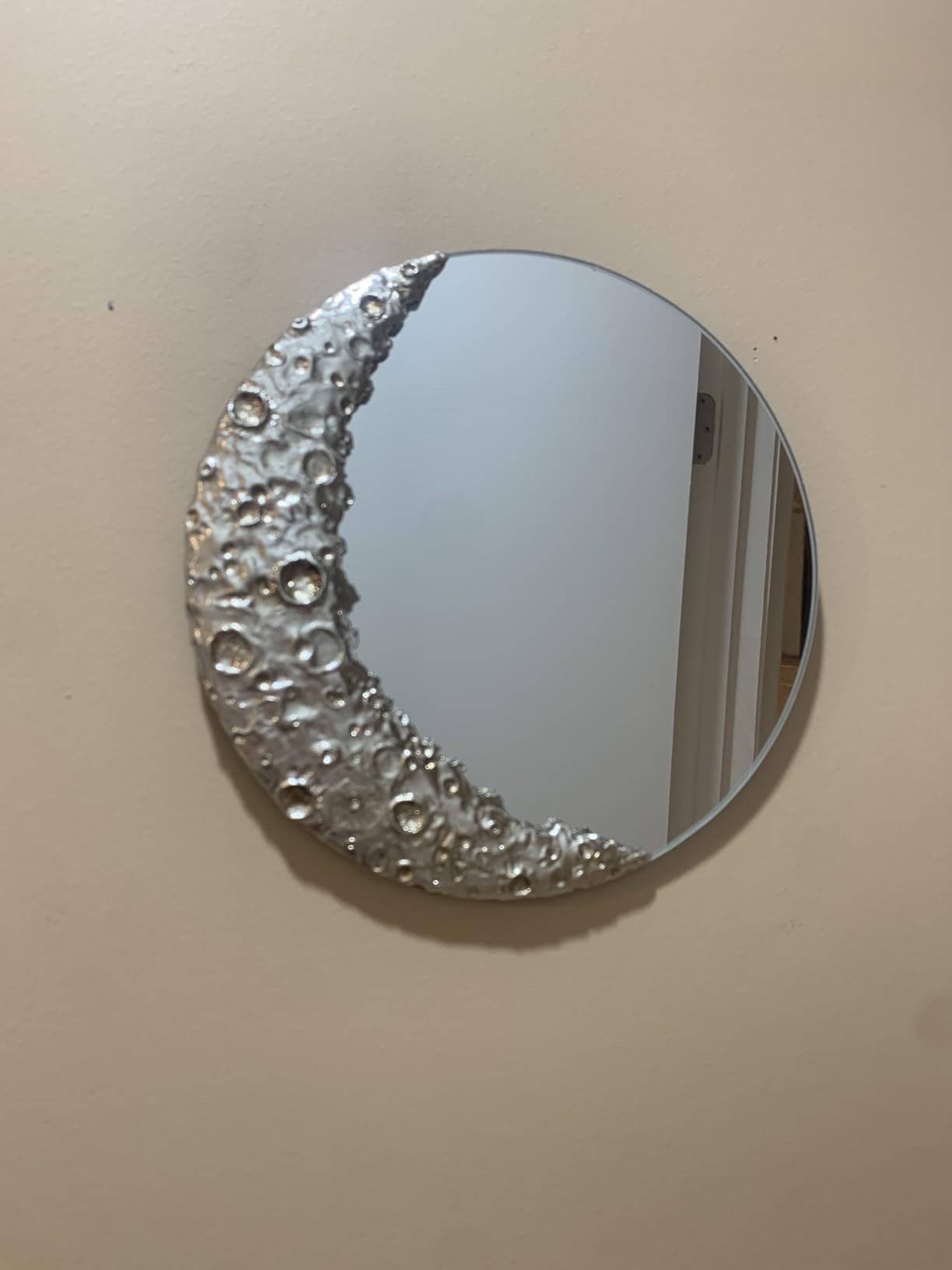 9 Inch Gold Moon Round Mirror Wall Decor | Wall Mirror Gold Nordic Lunar Surface Decor Mirror Unframed customer photo 2