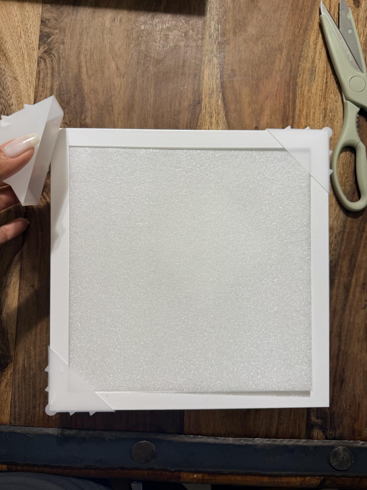 8x8 Shadow Box Frame with Ultra-Clear Glass & Soft Linen Back | With Push Pins and Stand, Deep 1.2