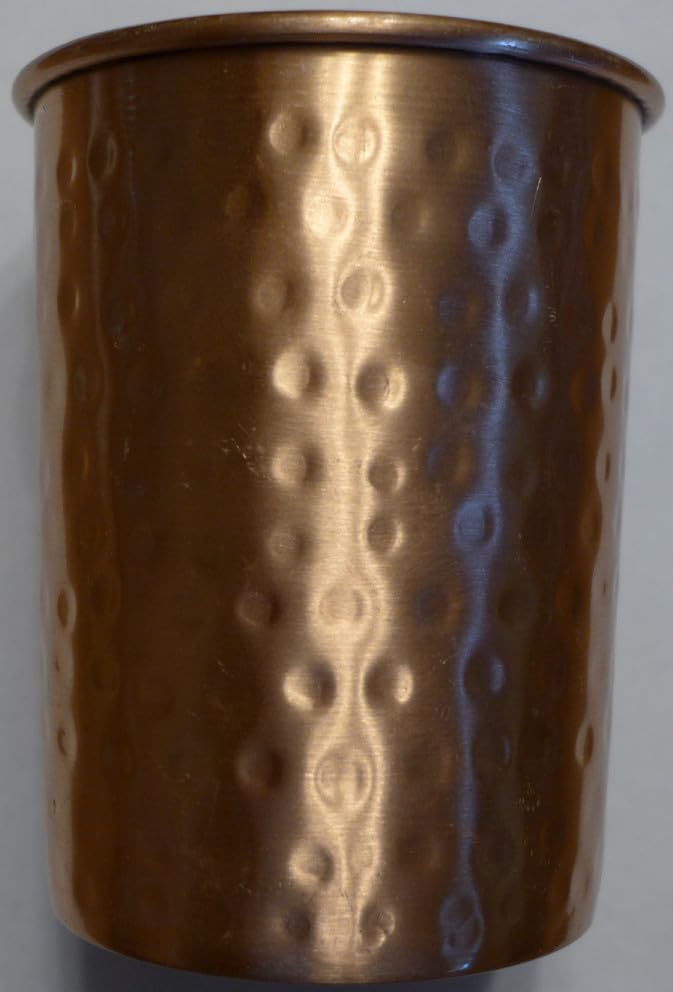 Pure Copper Tumblers Set of 4, Copper Water Glasses, 9 fl oz (265 ml), Handcrafted Hammered Finish, Ayurvedic Copper Drinking Cups for Daily Use, Made in India customer photo 1