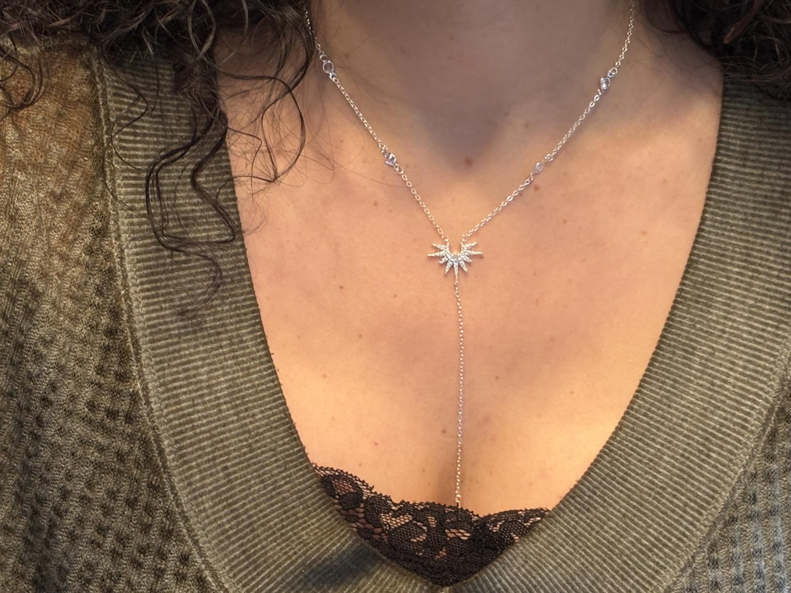 CHESKY Long Necklace for Women, 14k Gold Plated/Streling Silver Lariat Y Necklaces customer photo 2