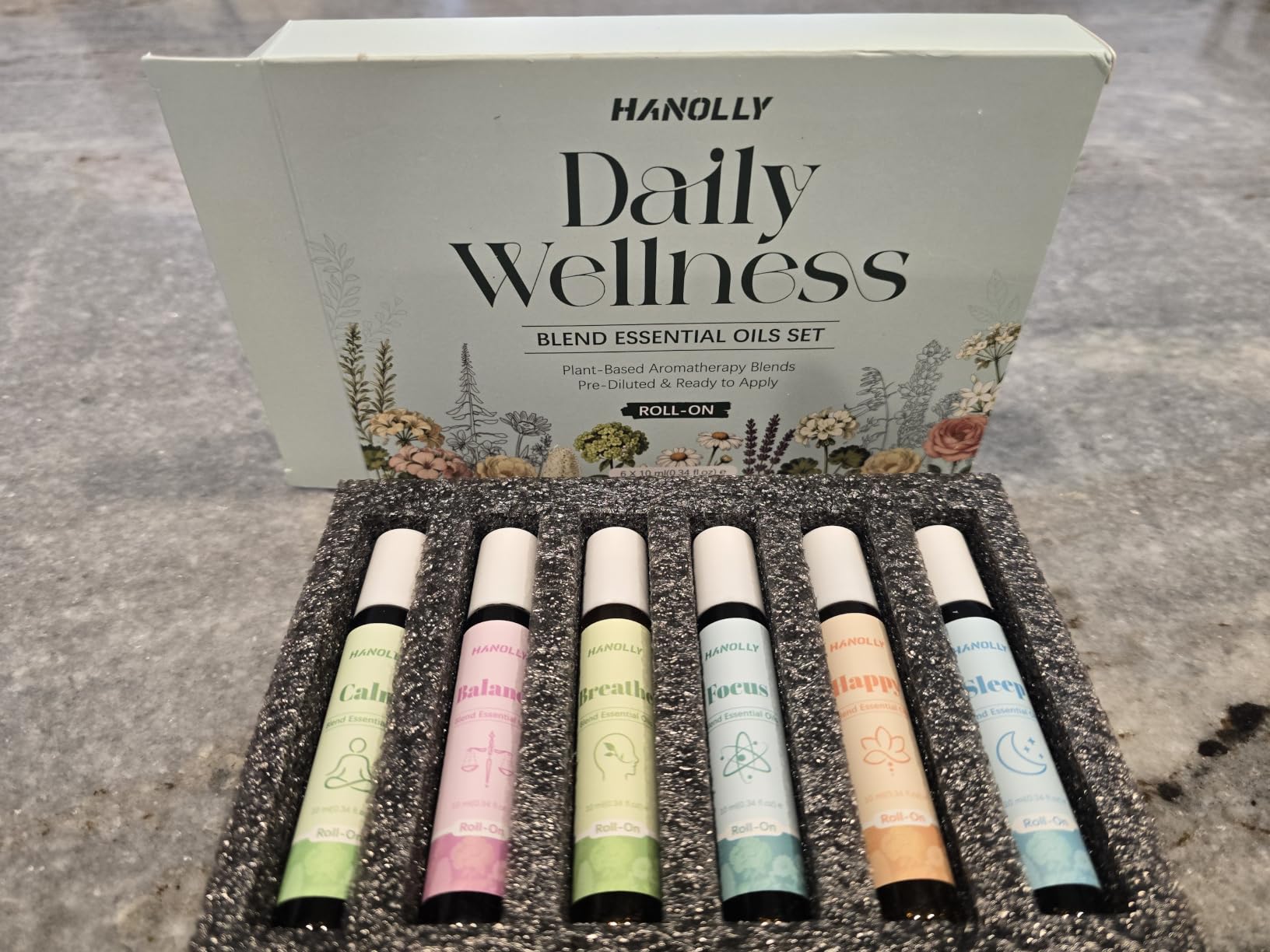 Essential Oil Roll On Set (Breathe, Focus, Sleep, Calm, Happy, Balance) | Self Care Gifts for Women & Men, Natural Aromatherapy Roll On for Massage, Body Skin Care, Wellness Blends Roller Ball Kit customer photo 1