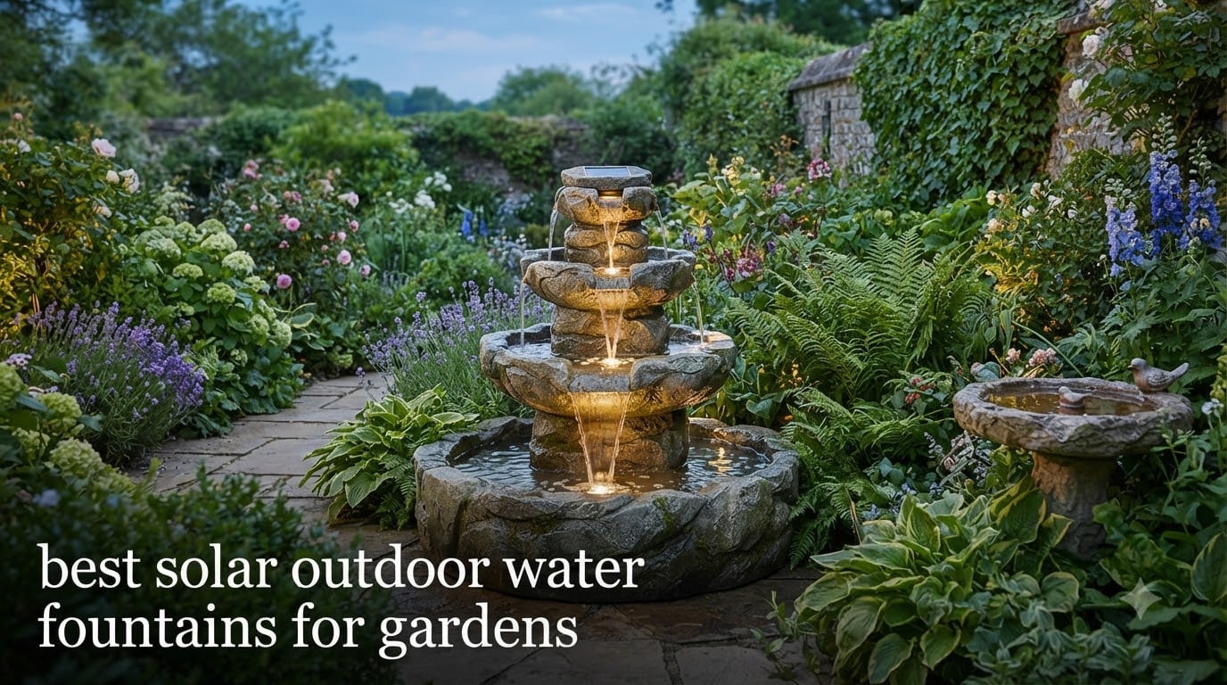 best solar outdoor water fountains for gardens