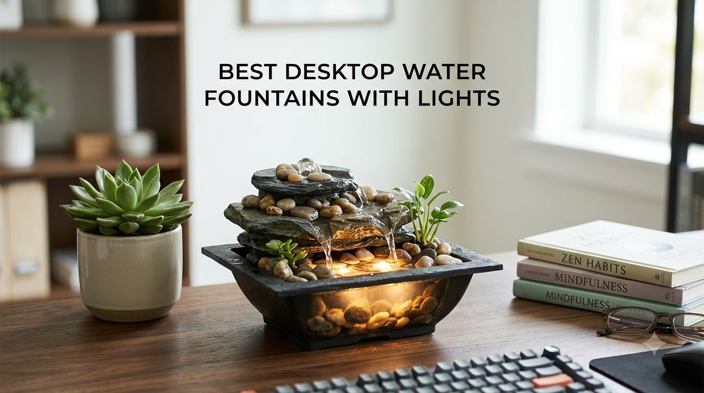 best desktop water fountains with lights