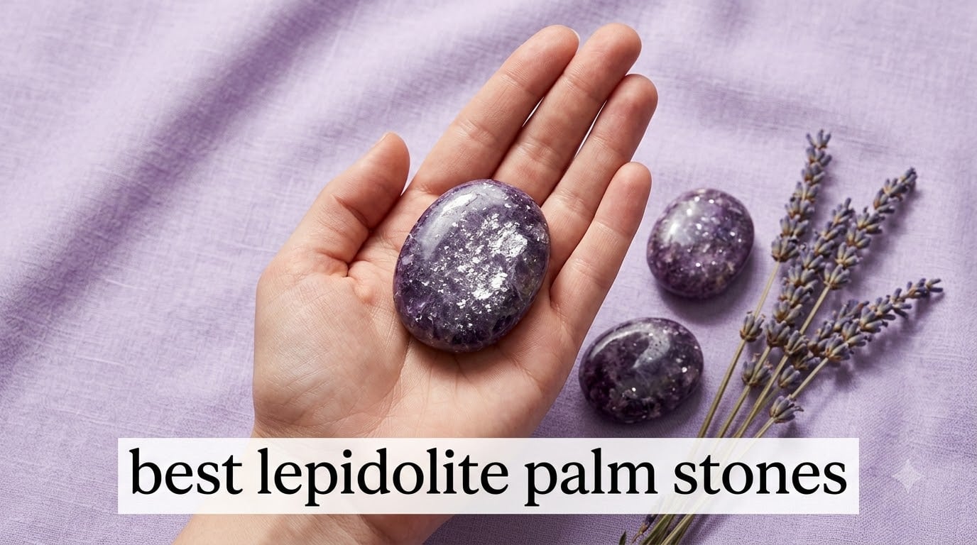 best lepidolite palm stones