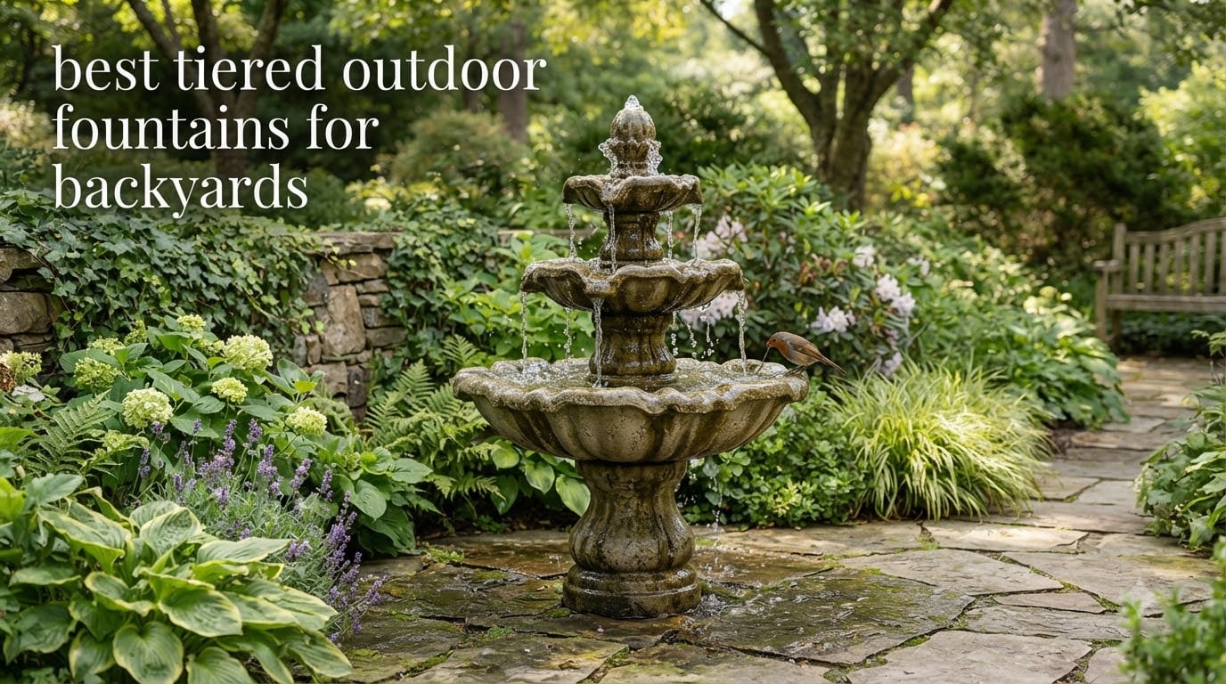best tiered outdoor fountains for backyards