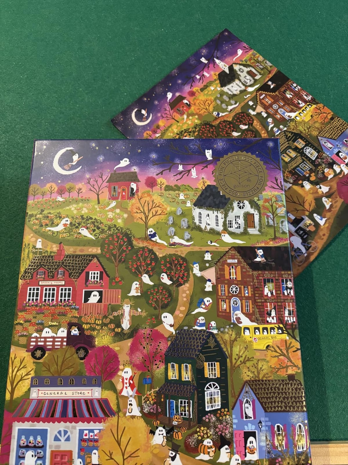Galison - Spooky Village 1000 Piece Jigsaw Puzzle with Foil for Adults customer photo 2