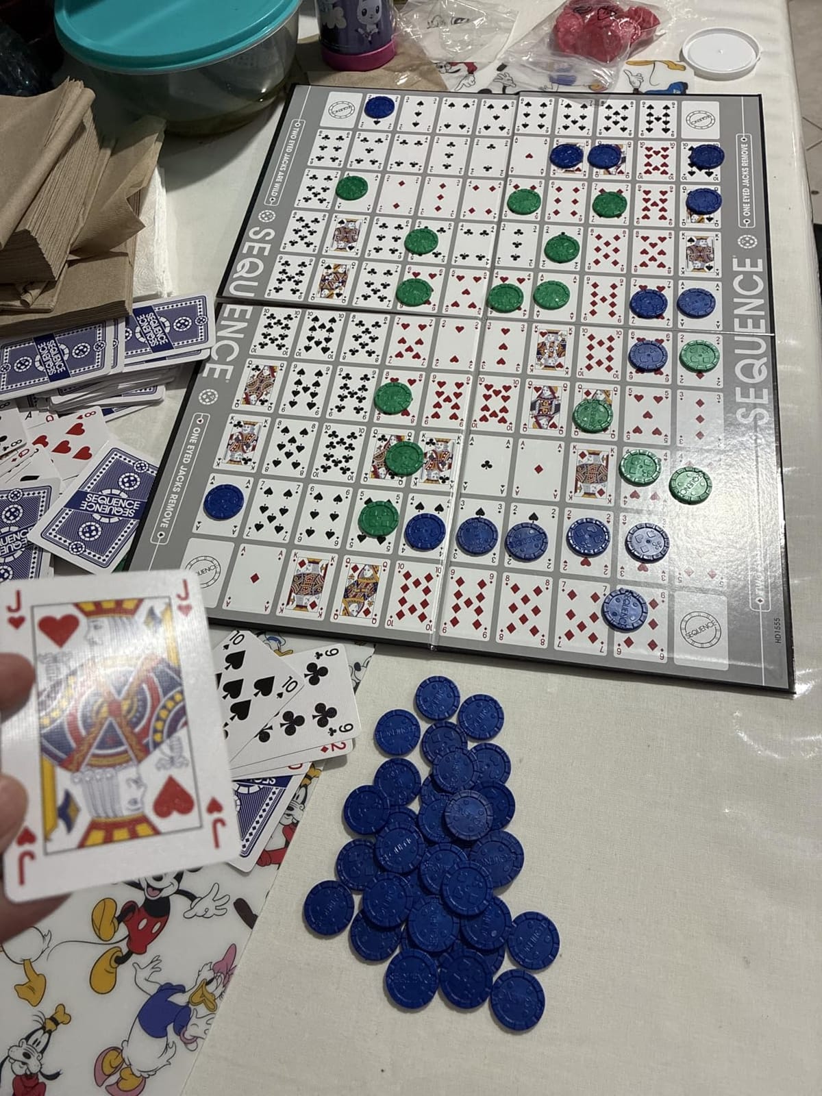 SEQUENCE- Original SEQUENCE Game with Folding Board, Cards and Chips by Jax ( Packaging may Vary ) White, 10.3