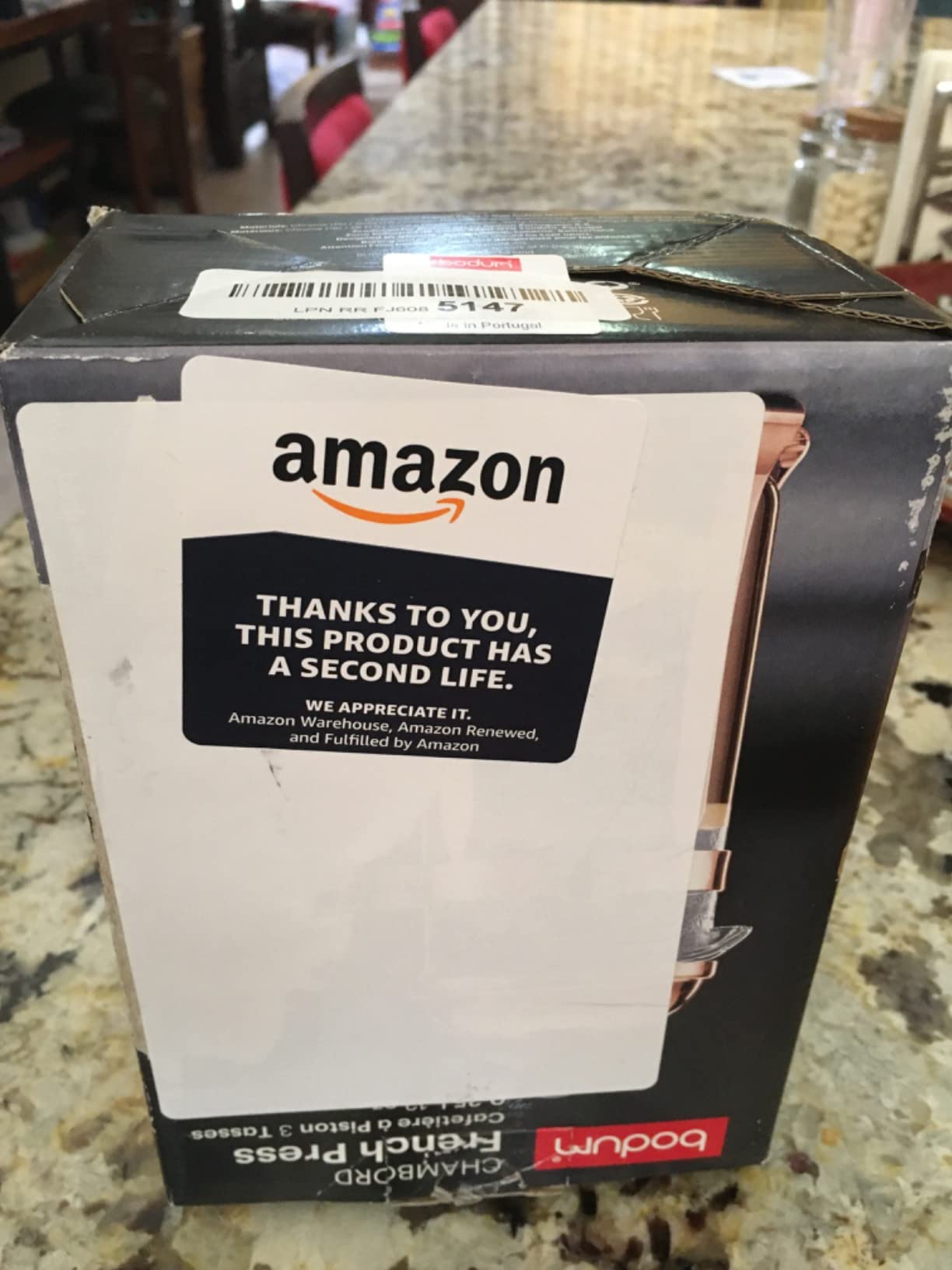 Bodum 34oz Chambord French Press Coffee Maker, High-Heat Borosilicate Glass, Polished Stainless Steel - Made in Portugal customer photo 2