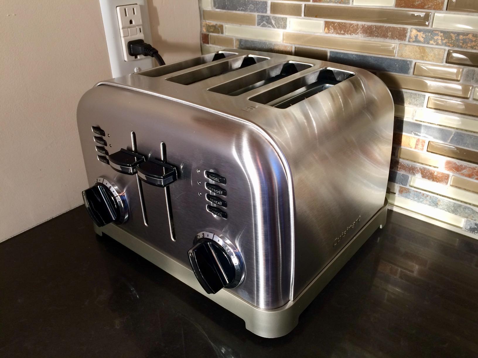Cuisinart Toaster, Extra-Wide Slots, Stainless Steel, 4-Slice | Bagel, pastry & bread toaster with defrost/reheat functions, 6-setting browning dials & a slide-out crumb tray, CPT-180P1 customer photo 2