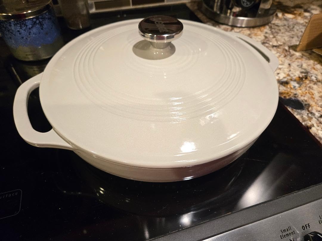 Lodge Essential Enamel Cast Iron Braiser, 3.6 Quart, Caribbean Blue customer photo 2