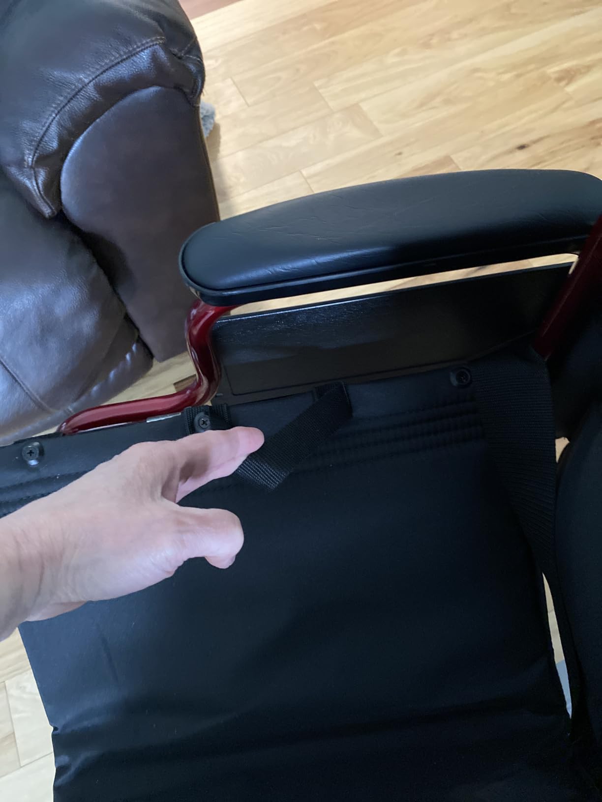 NOVA Heavy Duty Bariatric Transport Chair with 400 lb. Weight Capacity, 22” Extra-Wide Seat with Locking Hand Brakes, Flip Up Arms (for Easy Transfer), Anti-Tippers, 12” Rear Wheels, Color Red customer photo 1