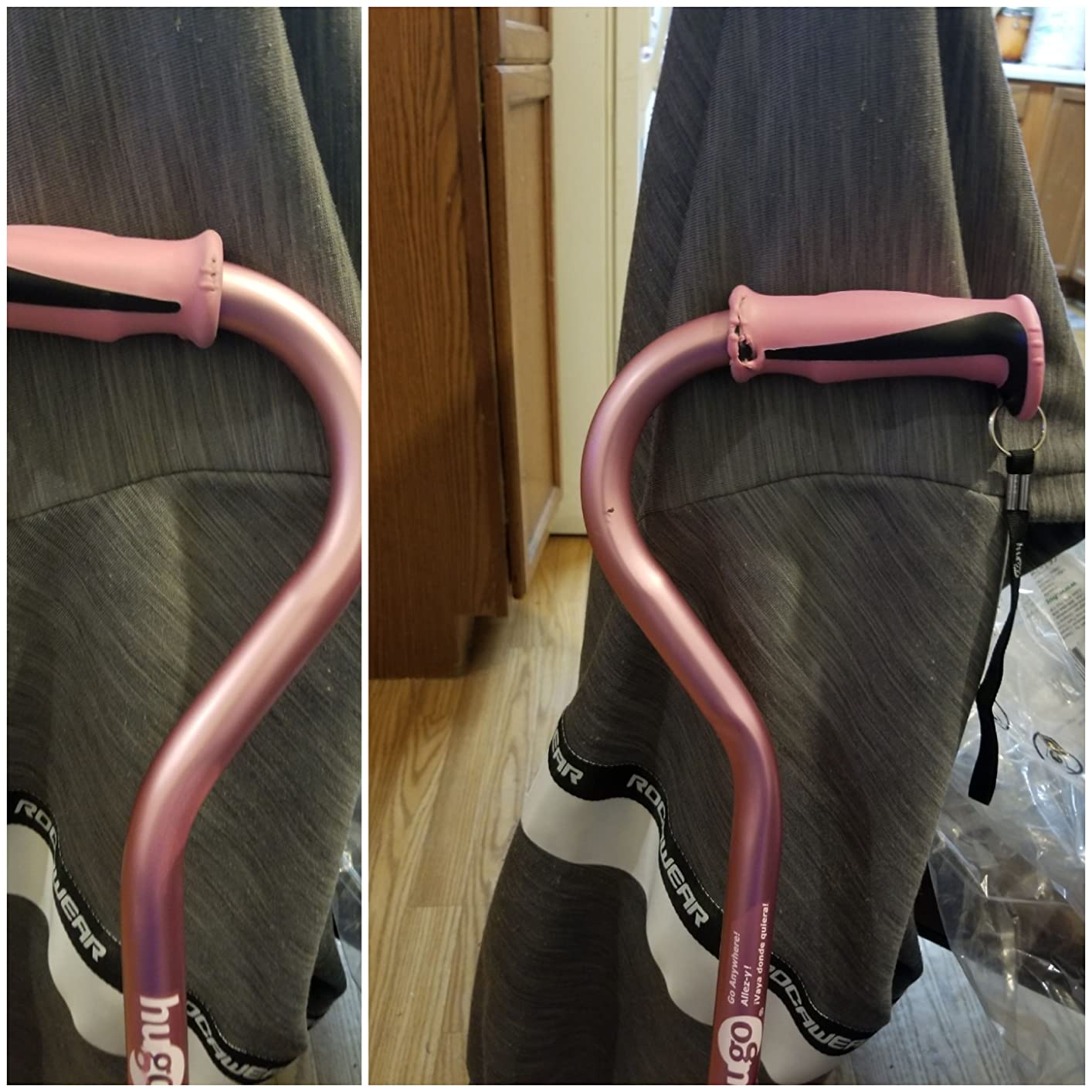 Hugo Adjustable Quad Walking Cane, Rose, Adjustable Height customer photo 2