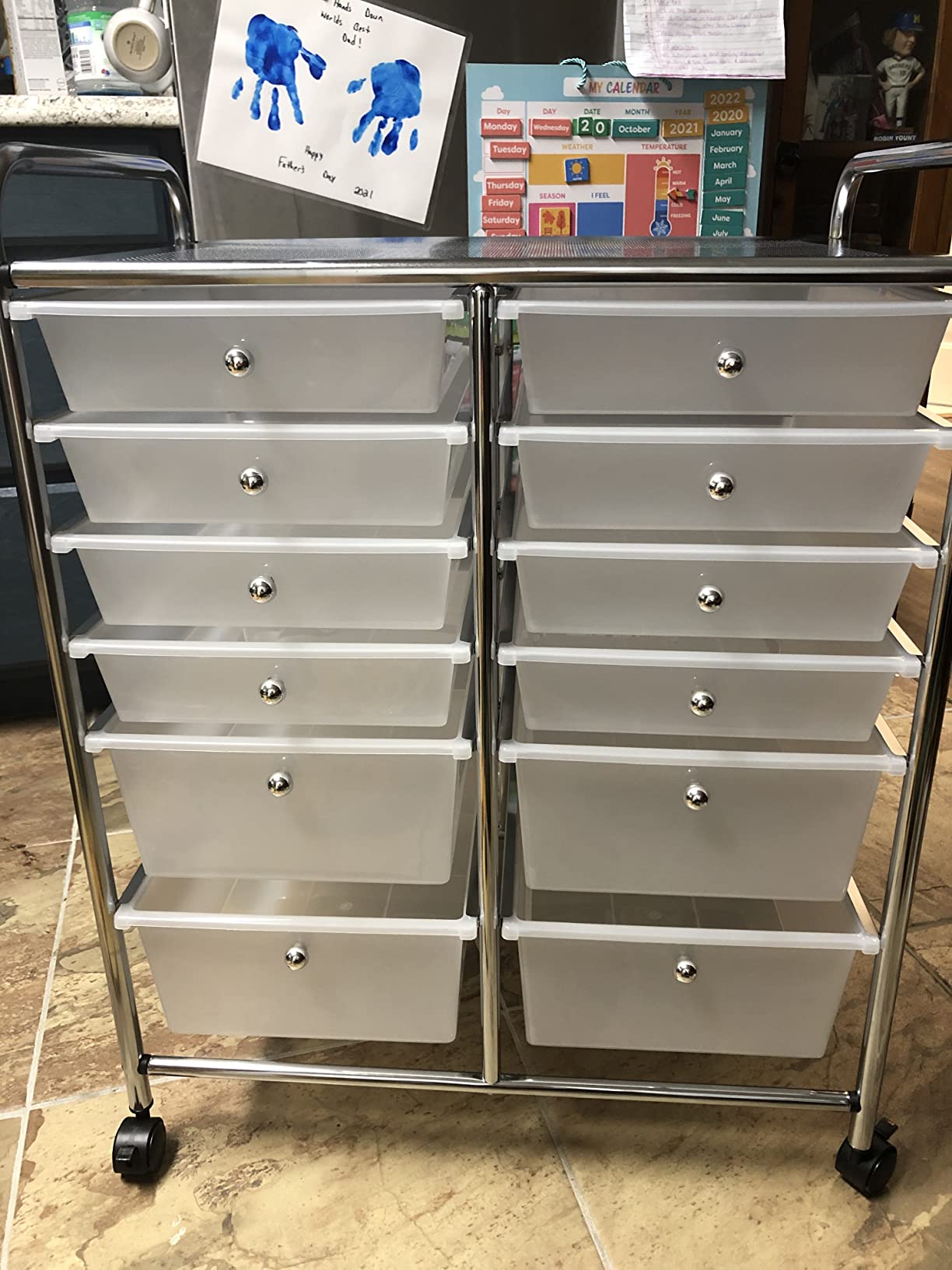 Honey-Can-Do Rolling Craft Storage Cart, Clear, 12-Drawer | Mobile Organizer and Craft Storage Tower on Wheels for Office, Classroom, and Art Supplies customer photo 2