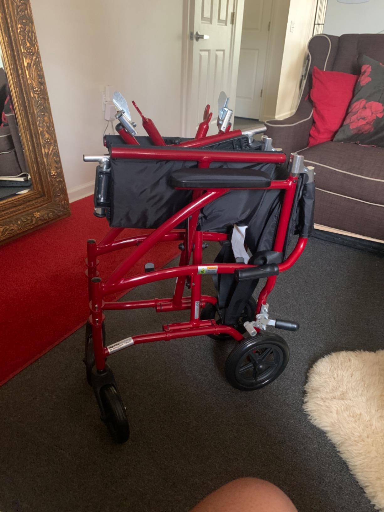 Drive Medical Fly-Lite Lightweight Folding Transport Wheelchair, Black customer photo 2