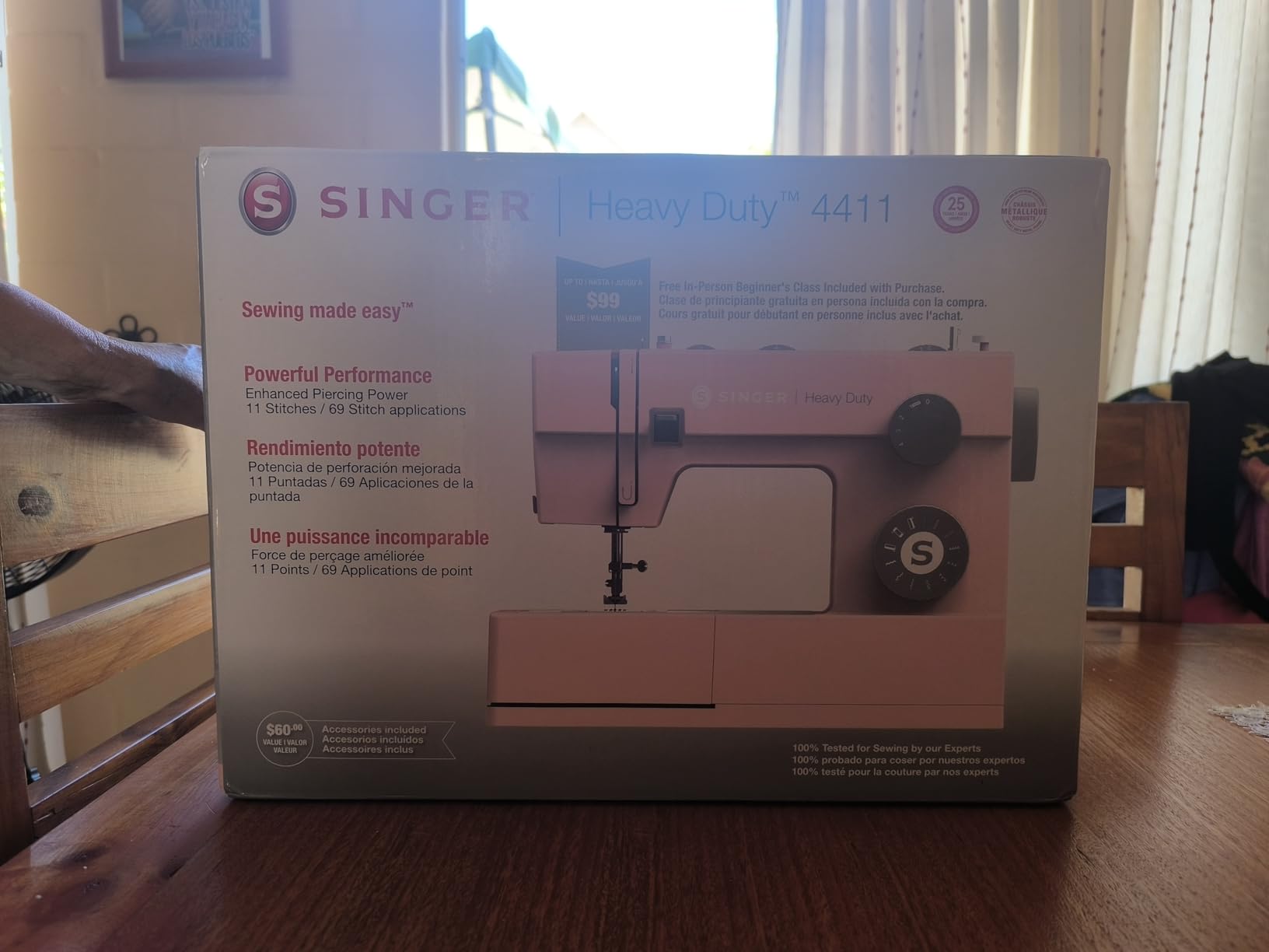 SINGER® 4411 (Grey) High Speed Heavy Duty Sewing Machine with Accessories | 11 stitches deliver 69 applications, 50% more power for denim and canvas, metal frame, 4-step buttonhole, 1100 stitches/min customer photo 1