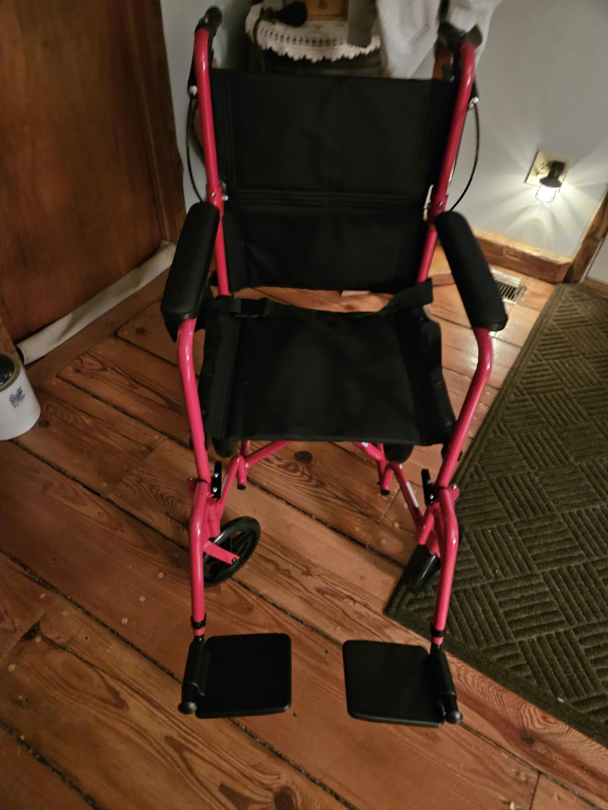 Lightweight Expedition Transport Wheelchair with Hand Brakes, Red customer photo 1