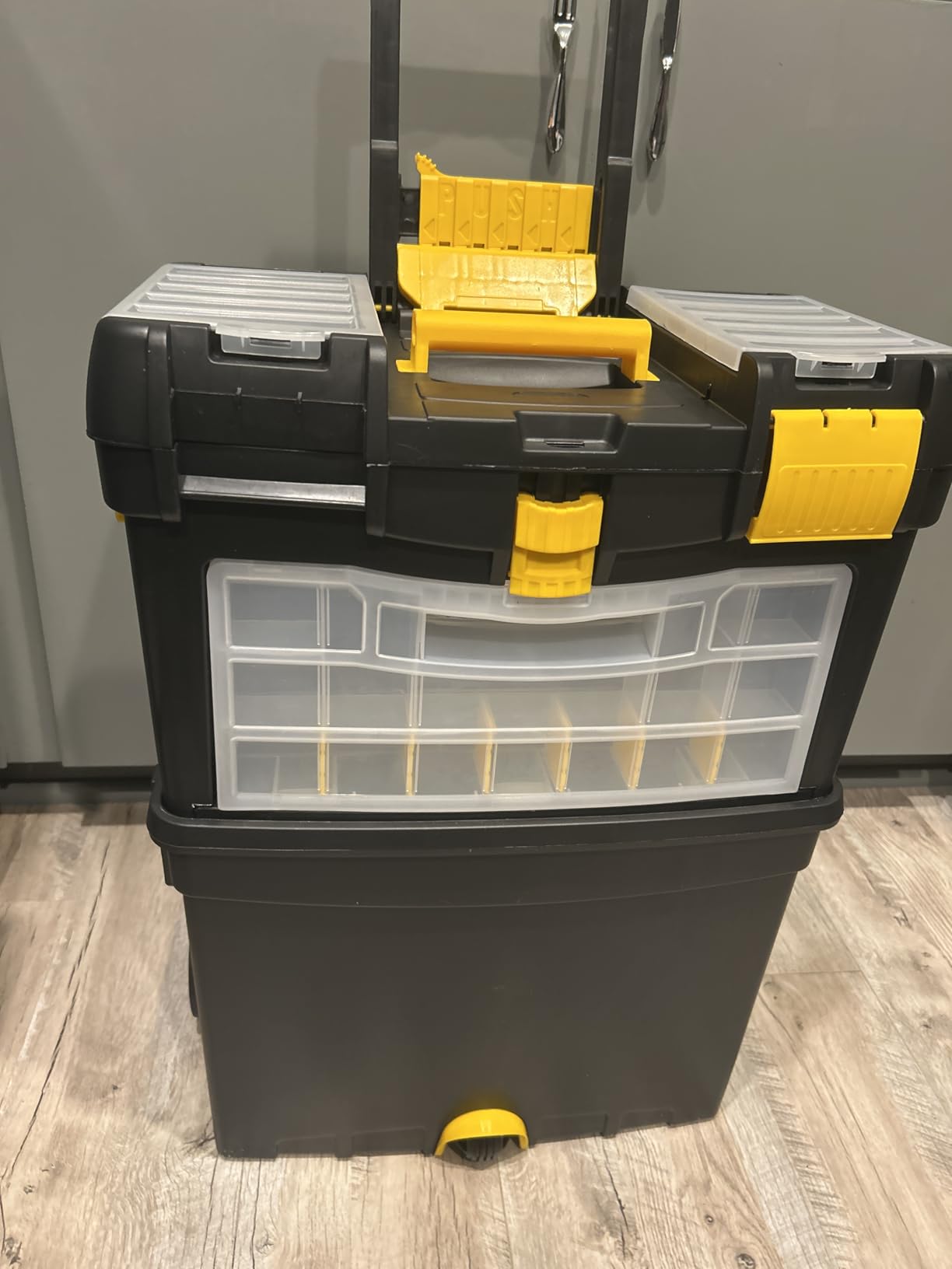 Rolling Tool Box with Wheels, Foldable Comfort Handle, and Removable Top – Toolbox Organizers and Storage by Stalwart customer photo 2