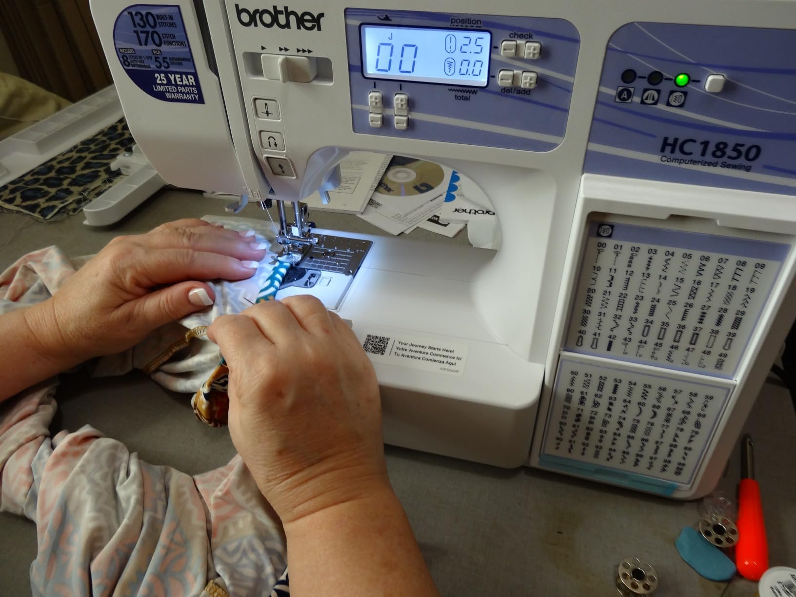 Brother HC1850 Sewing and Quilting Machine, 185 Built-in Stitches, LCD Display, 8 Included Feet customer photo 1