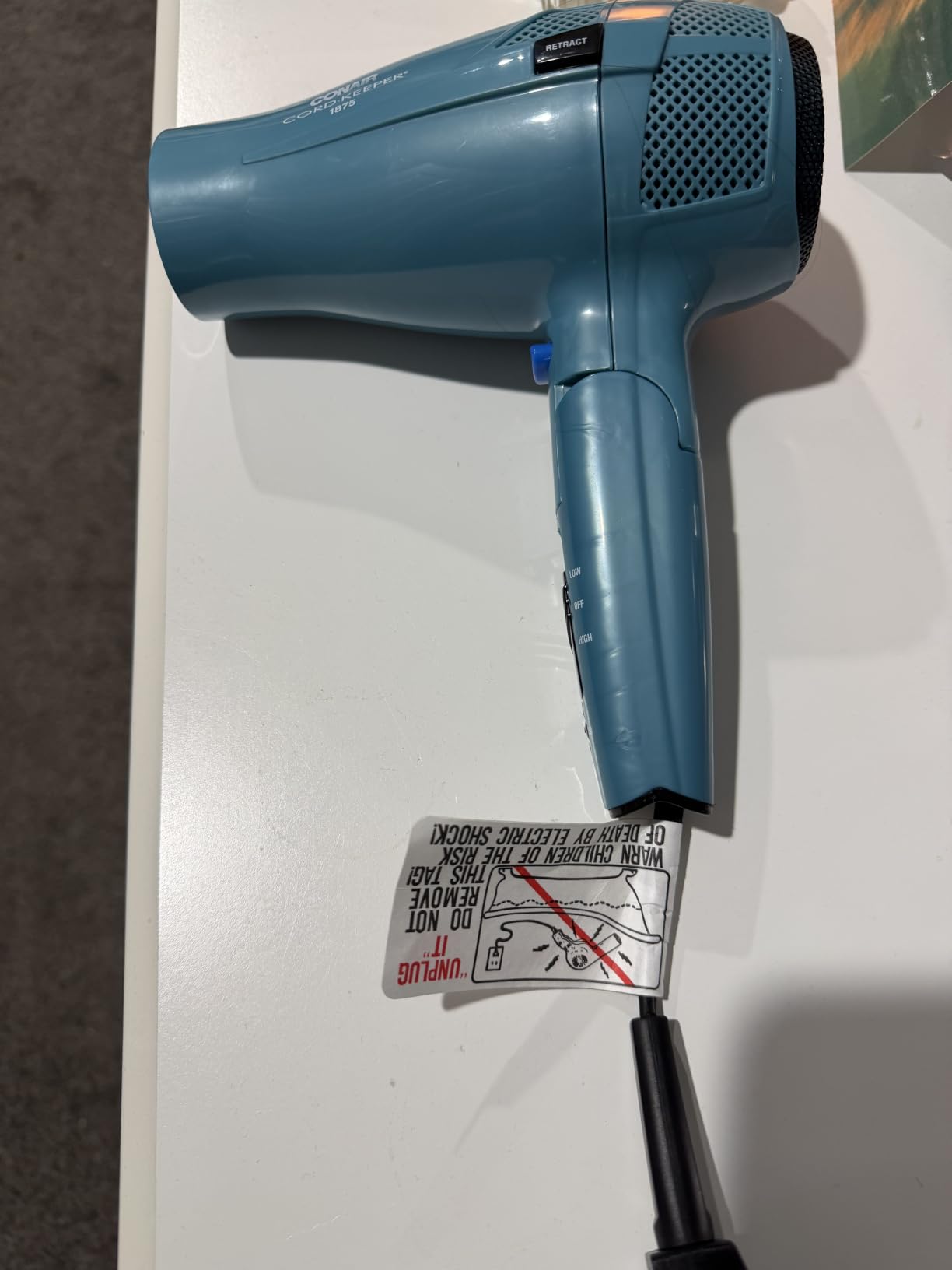Conair Travel Hair Dryer, Dual Voltage, Folding Handle, 1875W, Blue customer photo 1