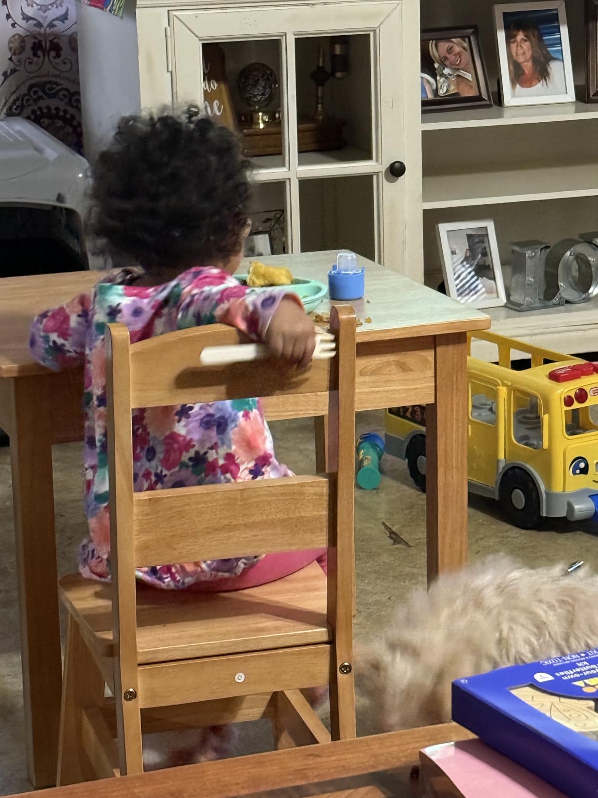 Melissa & Doug Solid Wood Table and 2 Chairs Playroom Furniture customer photo 2