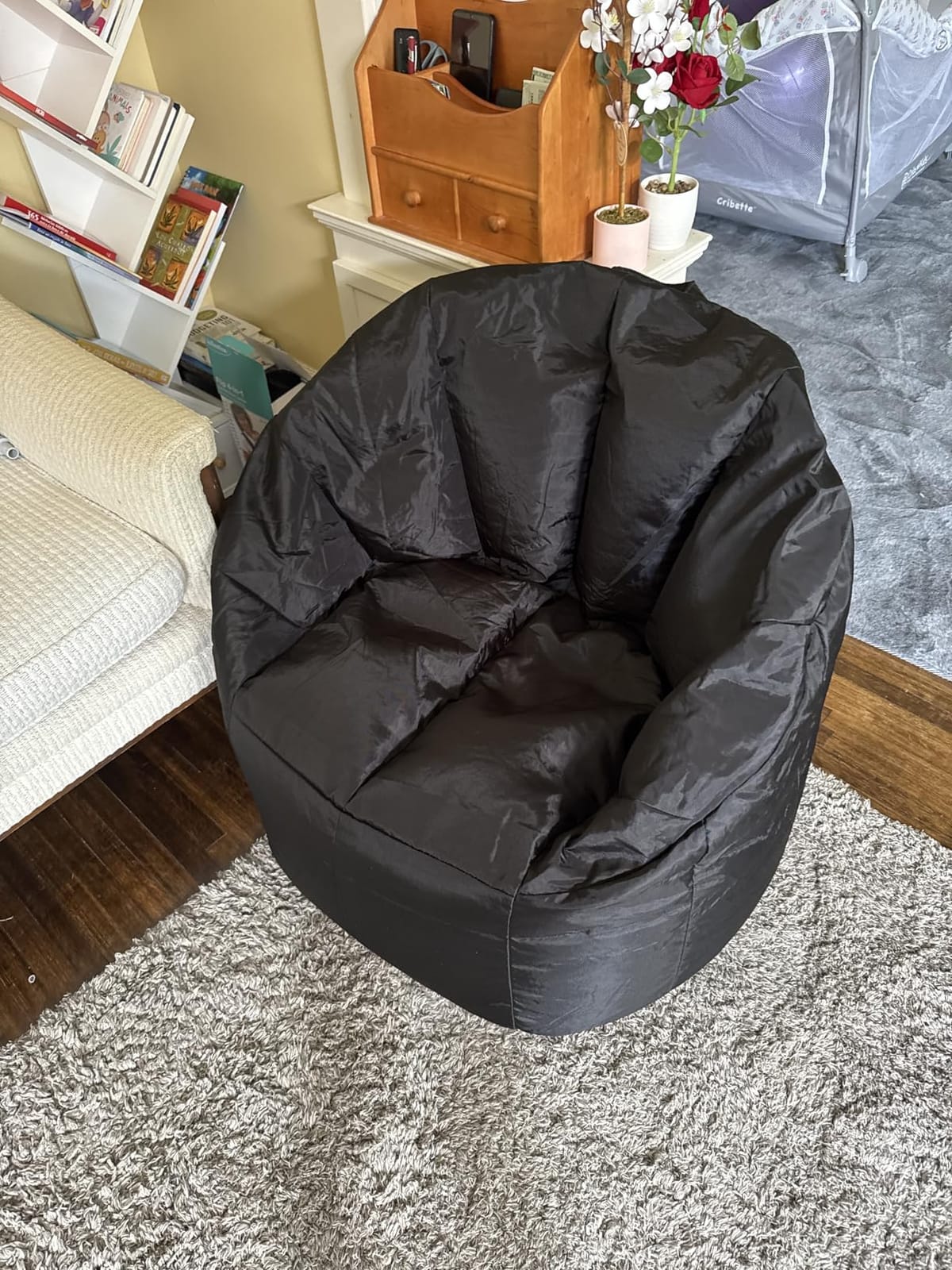 Big Joe Milano Beanbag Chair Stretch Limo Black Smartmax customer photo 2