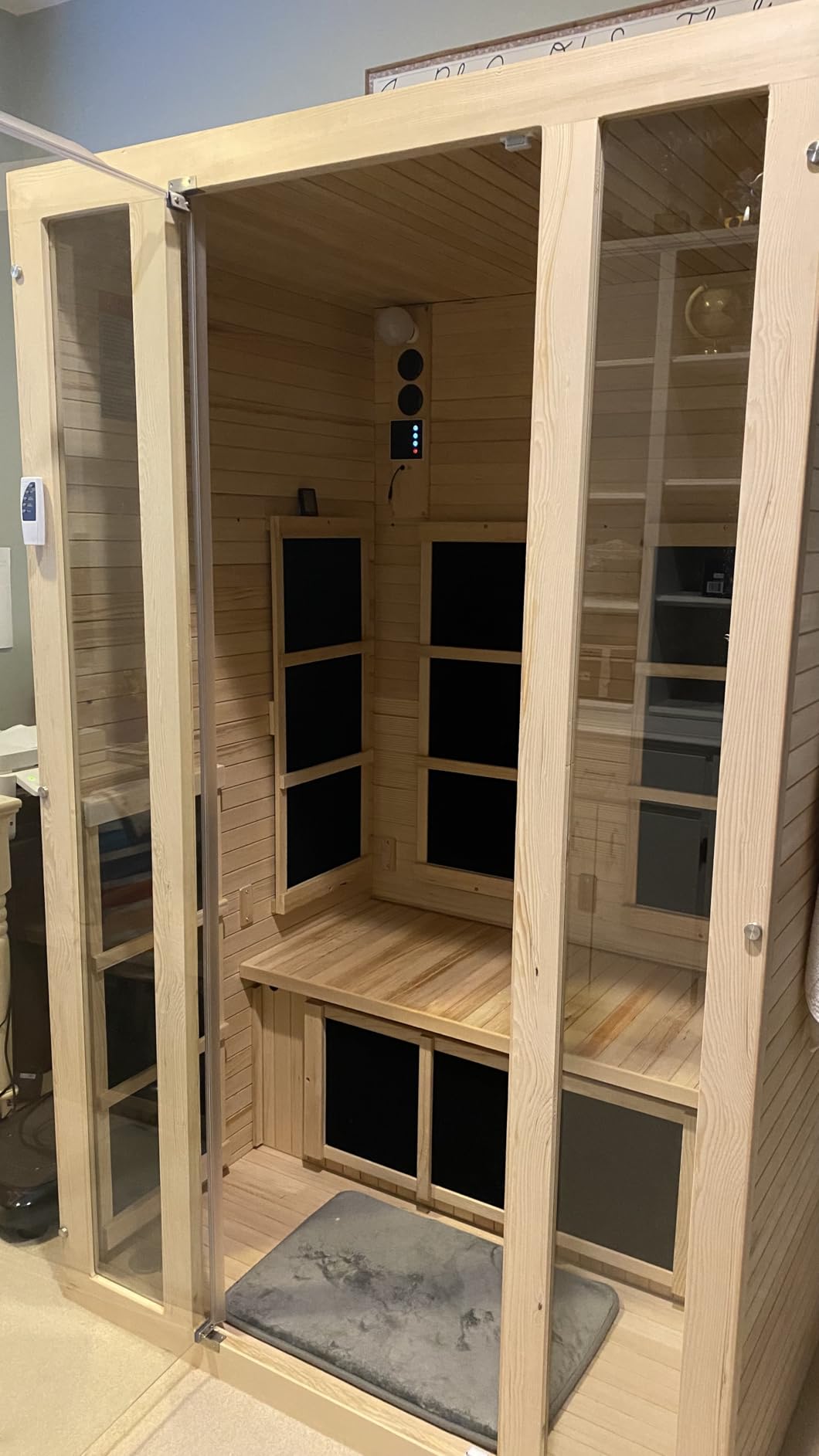 JNH Lifestyles Joyous 2 Person Low EMF 7 Carbon Heating Panel Far Infrared Sauna in Canadian Hemlock Wood with Bluetooth, MP3 Aux Connection customer photo 2
