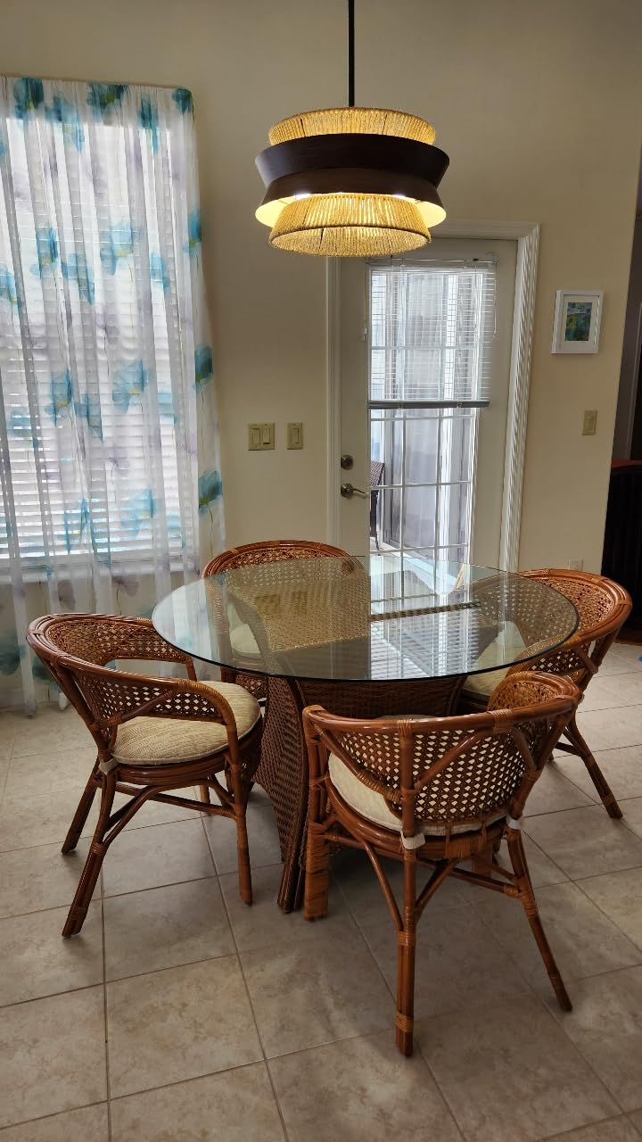Pelangi Handmade Rattan Dining Wicker Chair Colonial Color w/Cream Cushion customer photo 2