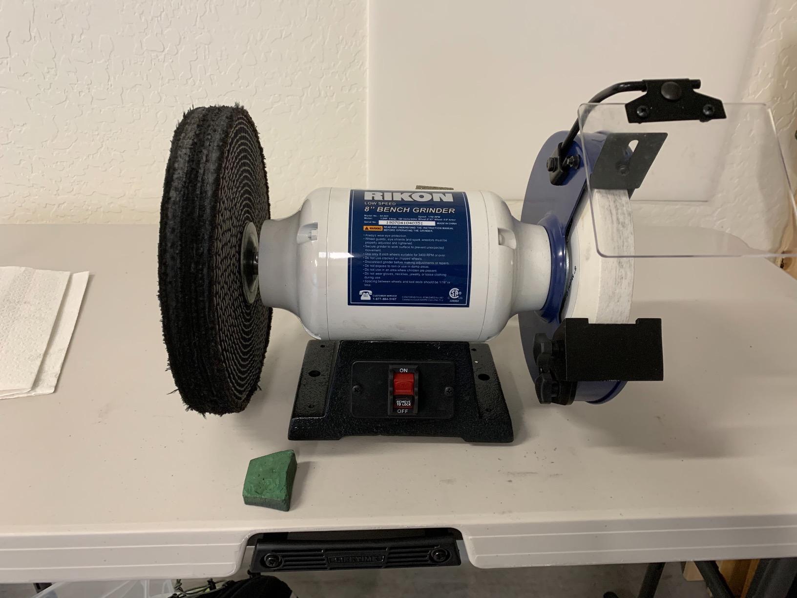 RIKON Professional Power Tools, 80-805, 8†Slow Speed Bench Grinder, Powerful Shop Table Tool, Perfect for Sharpening, With Anti-Vibration Rubber Feet customer photo 2