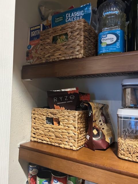 Honey-Can-Do Woven Water Hyacinth Wicker Storage Baskets, Nesting Set of 3 | Set of 3 nesting baskets in graduated sizes with handles; open tops for shelves, closet, pantry, and gifting customer photo 1