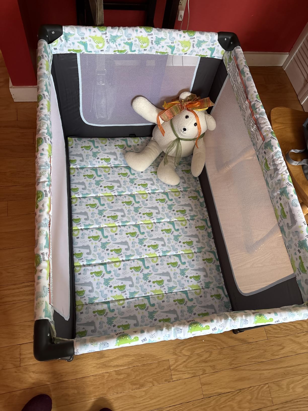 Dream On Me Zodiak Portable Playard, Compact for Travel, Carry Bag, Gray & Pink customer photo 1