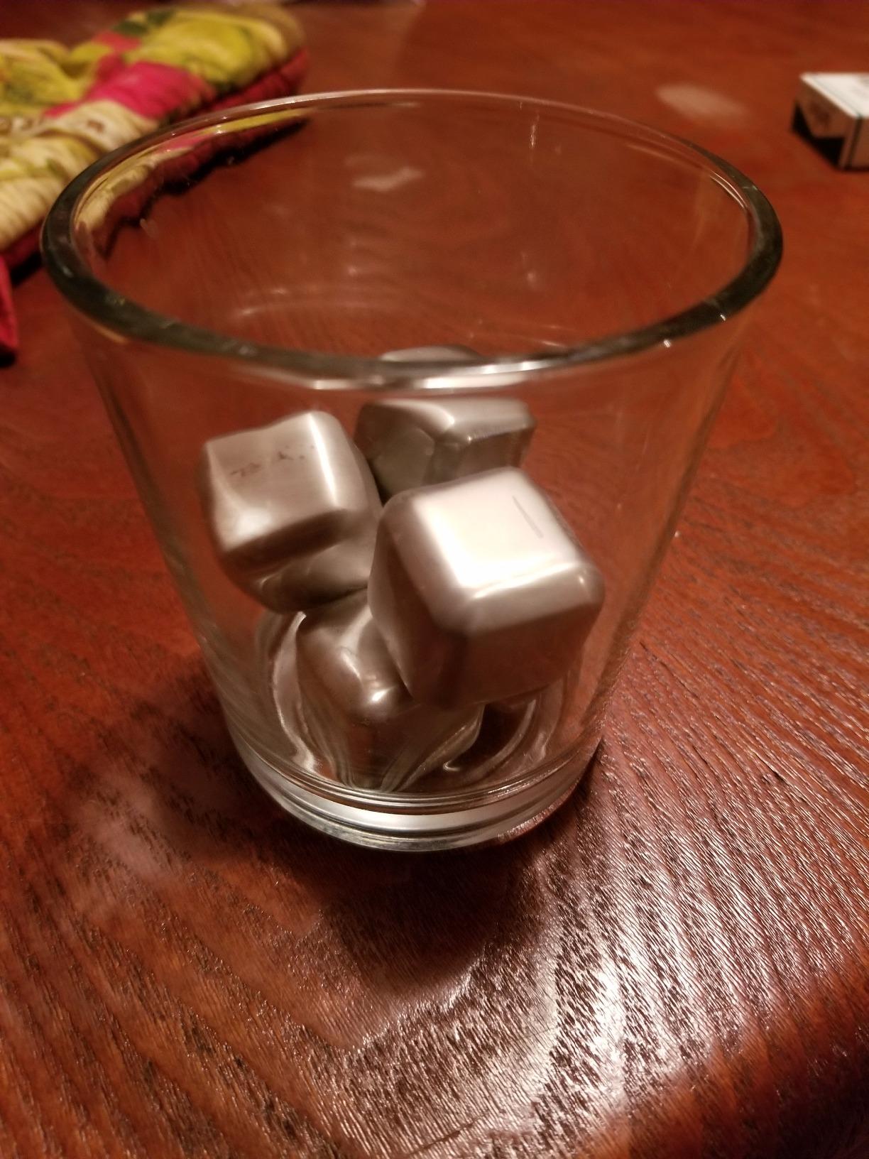 Kollea Whiskey Stones 8-Pack Stainless Steel Chilling Rocks Set, Silver | Food-Grade 304 Stainless Steel Cubes with -5℃ to -10℃ Freezing Point, No Dilution Chilling, Unique Gifts for Men, Dad customer photo 2