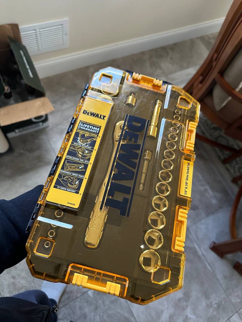 DEWALT Socket Set, 1/4-Inch & 3/8-Inch Drive, SAE/Metric, 34-Piece (DWMT73804) customer photo 2