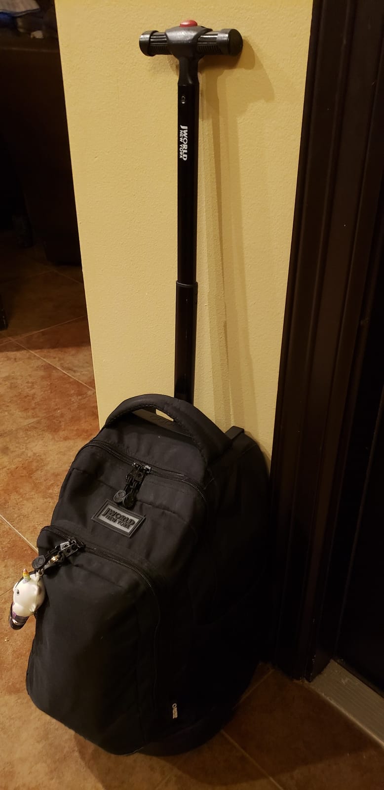 J World Sunny Rolling Backpack for Kids. Roller Bag With Wheels, Black customer photo 2