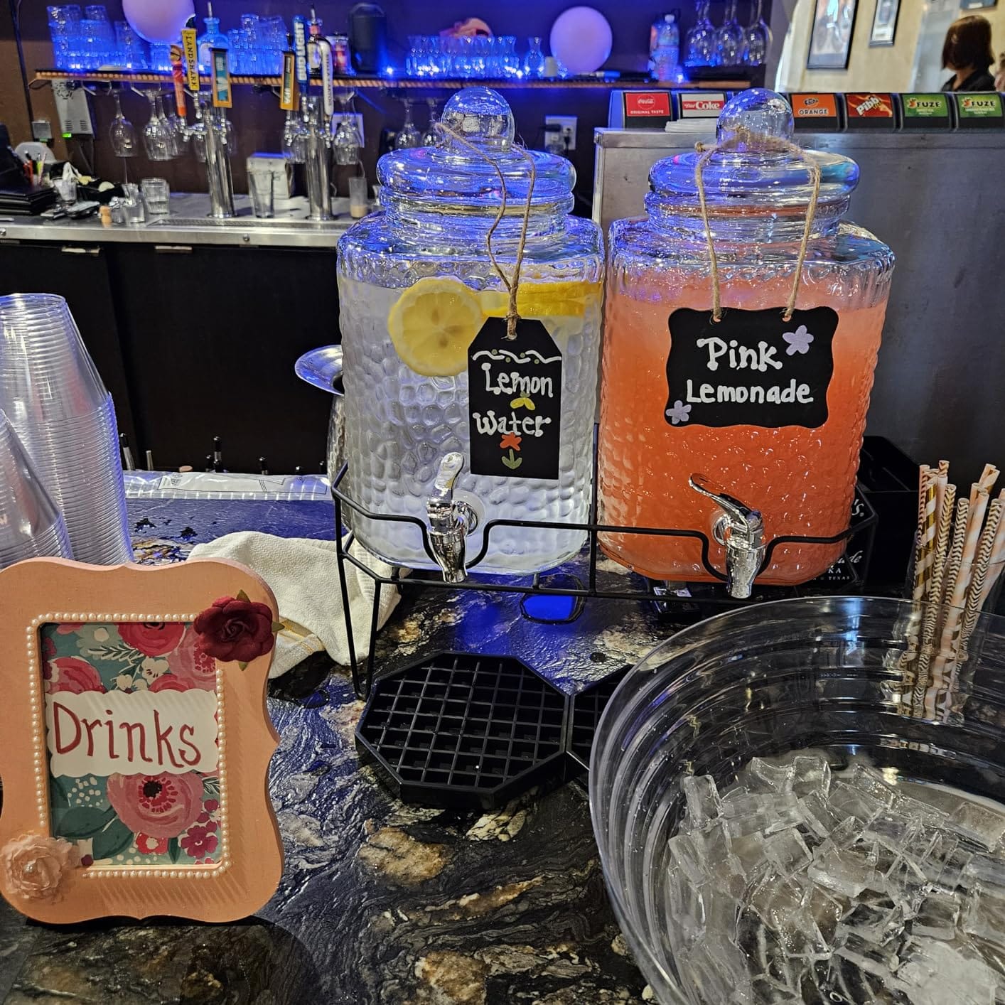 Style Setter Glass Beverage Drink Dispenser w/Metal Stand Set of 2, 1.5 Gal | Elevated Metal Base Pair Featuring Spigots Chalkboard Label & Extra Spout for Parties Weddings and Events, Daily Everyday Use customer photo 1