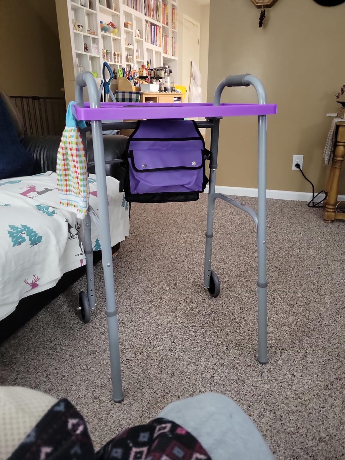 Medline Two-Button Folding Walker for Seniors, 5