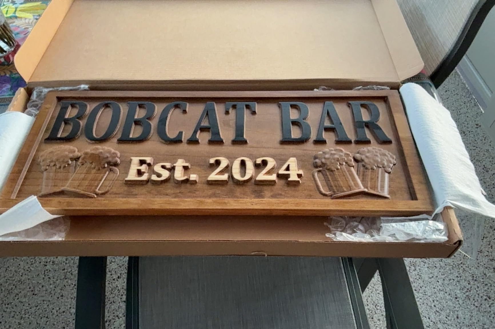 3D Carved Wood Personalized Bar Name Sign | Rustic Home Decor | Groomsmen Gift, Man Cave Decor, Wine Cellar Beer Basement, Housewarming Gift customer photo 1