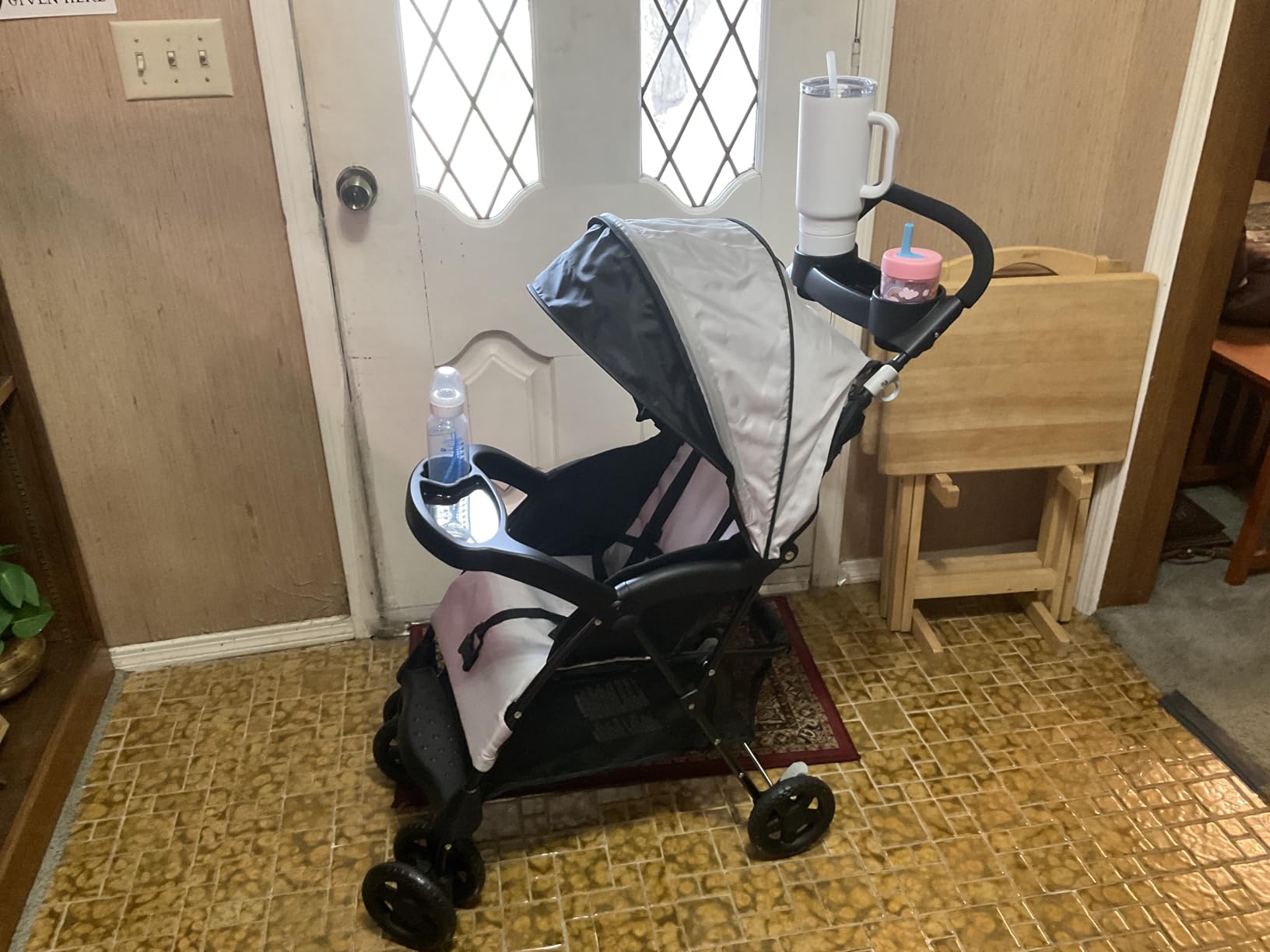 Kolcraft Cloud Plus Lightweight Umbrella Stroller for Toddlers with Reclining Seat, Large Storage Basket, Canopy, Infant & Parent Trays, Compact Fold for Summer Travel, Durable Frame, Slate Gray customer photo 2