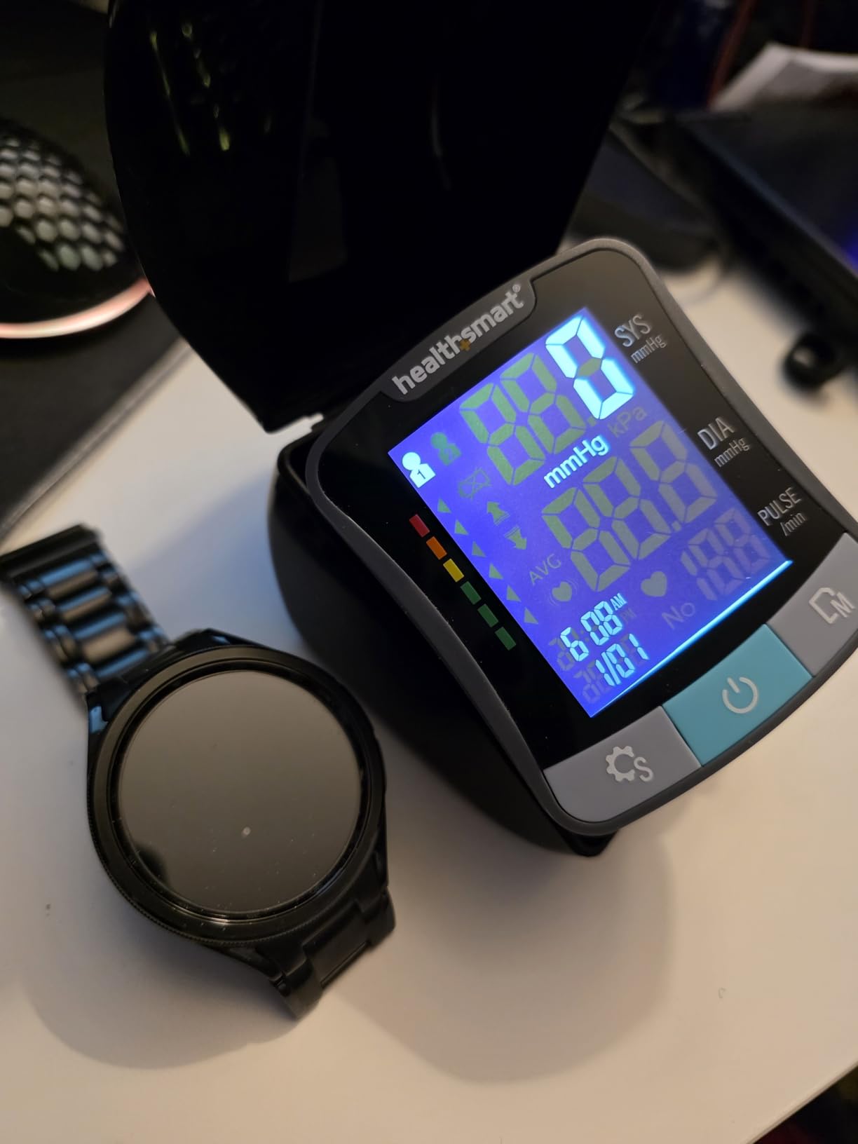 HealthSmart Digital Premium Wrist Blood Pressure Monitor with Cuff That Measures Pulse Heartbeat and High or Low BP, 120 Reading Memory Stores Up to 60 Readings for 2 Users customer photo 2
