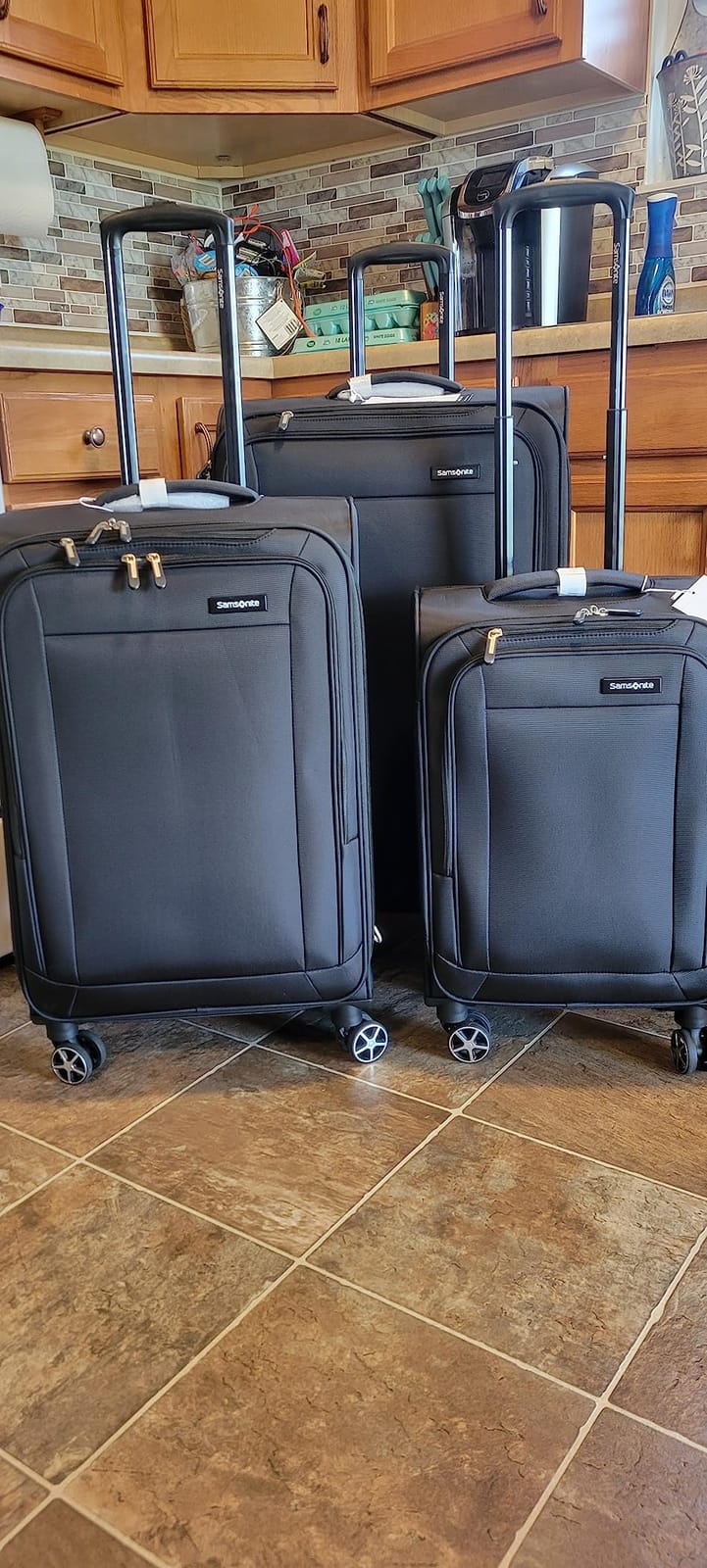 Samsonite Saire LTE Softside Expandable Luggage with Spinner Wheels, Pine Green, 3-Piece Set (Carry On/Medium/Large) customer photo 2