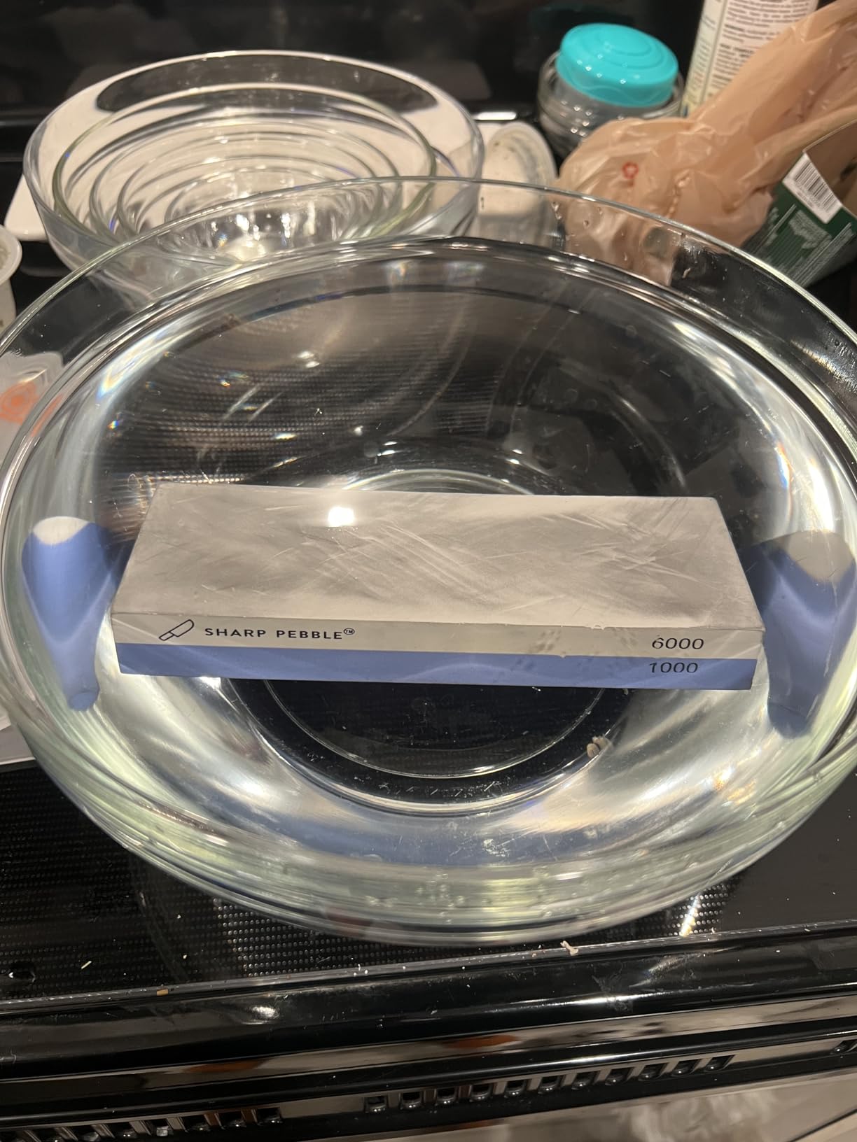 Sharp Pebble Whetstone Knife Sharpener - 1000/6000 Grit Sharpening Stone with Angle Guide and Non-Slip Bamboo Base customer photo 2