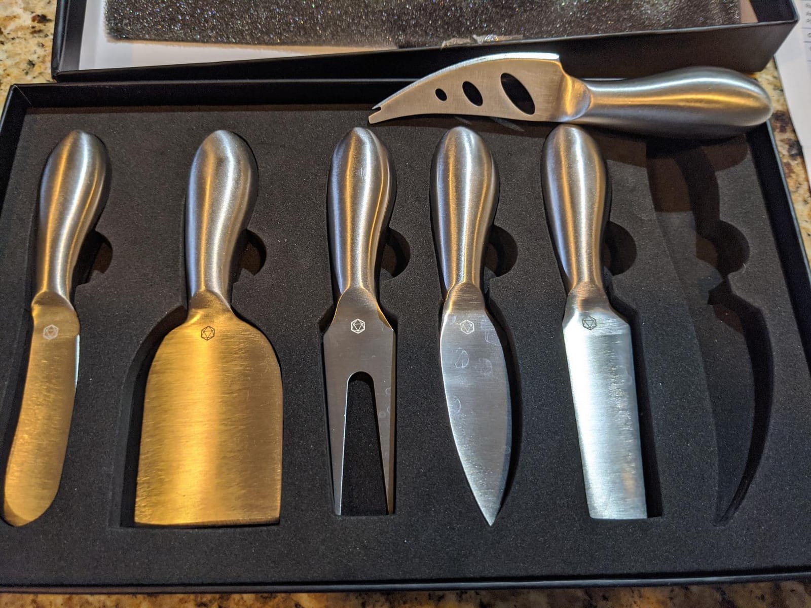 Lunar 6-Piece Premium Stainless Steel Cheese Knife Set | Stainless Steel Handle. Versatile Cheese Knives Set, Charcuterie Board Accessories. 15 Festive Recipes. Gift-Ready customer photo 2
