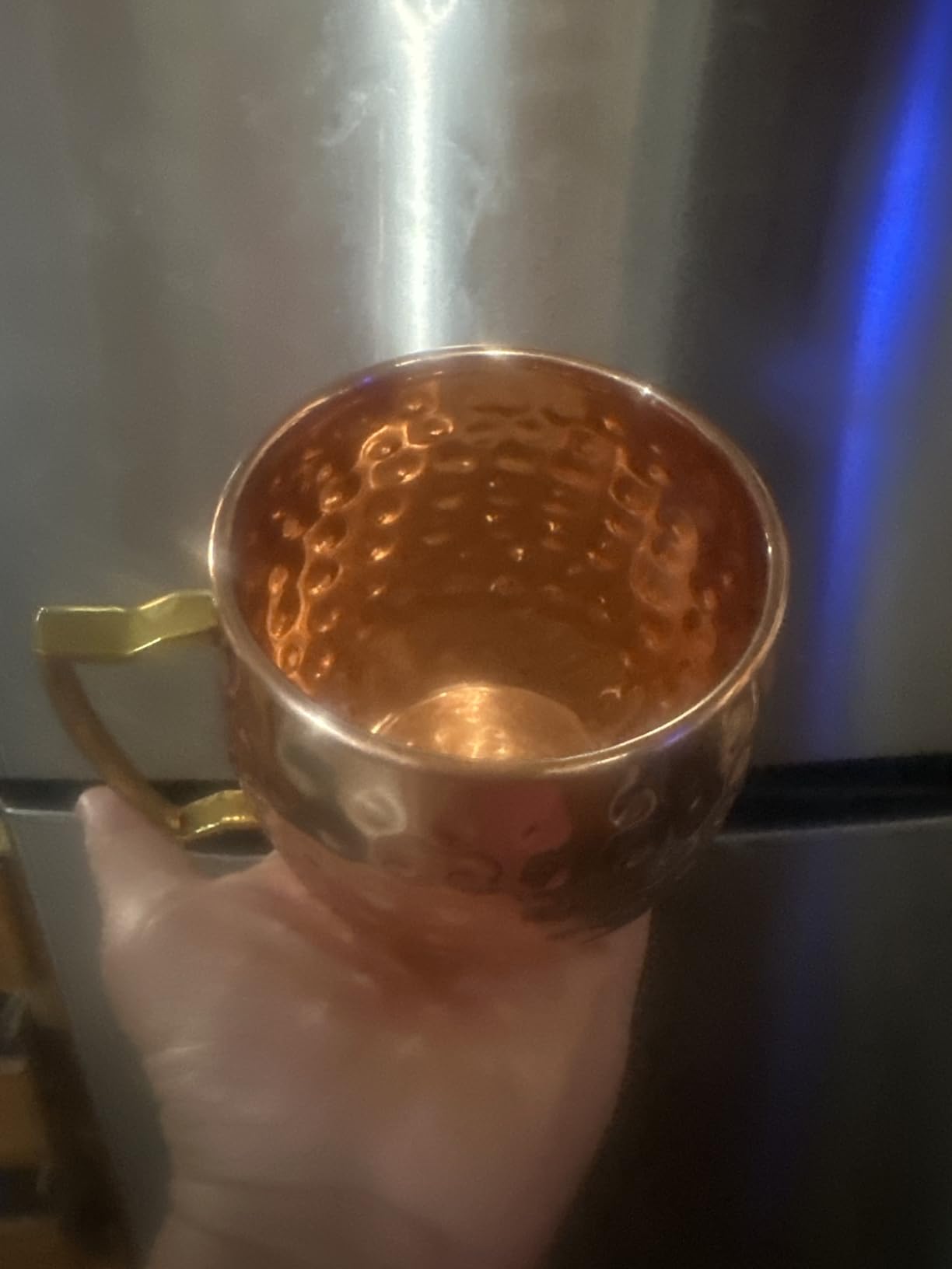 Moscow Mule Copper Mugs Set of 4, 16 oz Pure Copper Cups for Drinking | Handcrafted and Food Safe with No Lining, Gift Boxed with Two Cocktail Straws and a Jigger, Ice Cold to the Very Last Sip customer photo 1