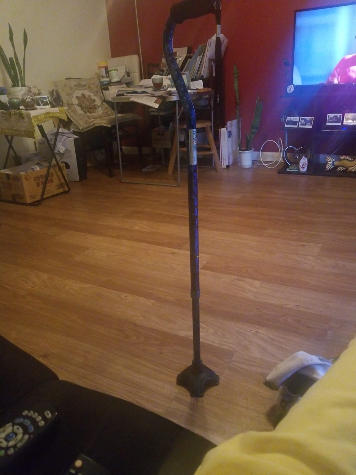 NOVA Offset Quad Cane for Seniors - Adjustable Walking Cane with Wrist Strap, Foam Handle, Anti-Rattle Lock - Lightweight Mobility Aid for Men and Women - Butterflies customer photo 1