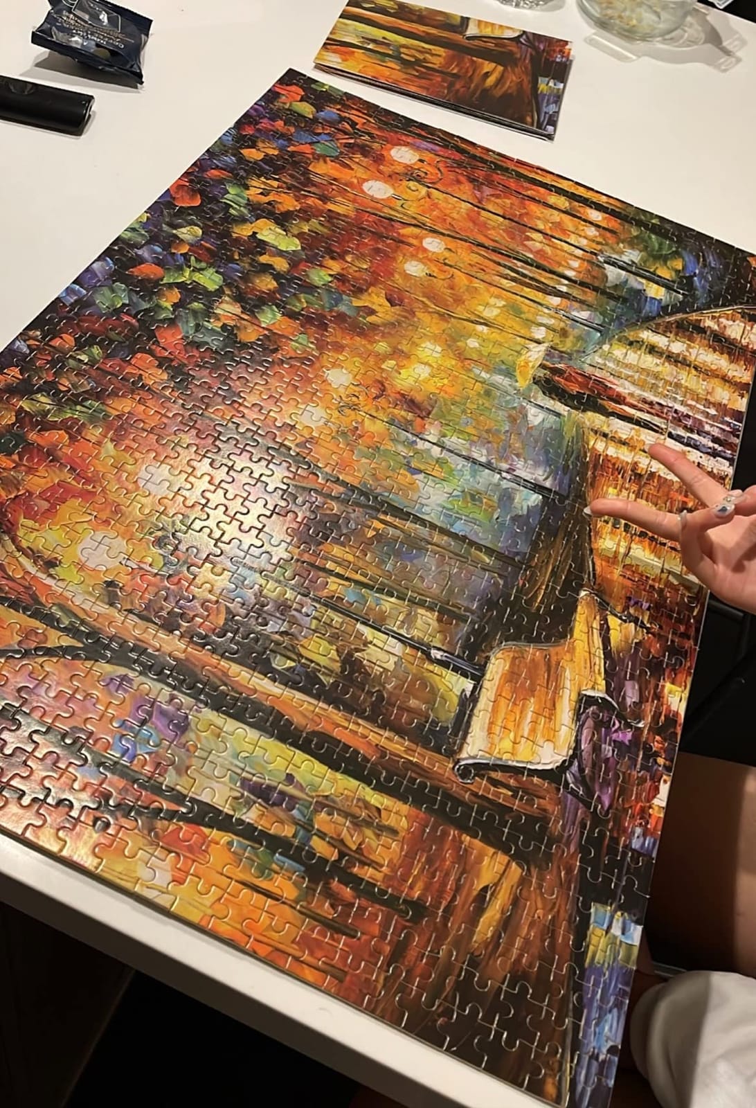 Ingooood Wooden Jigsaw Puzzles for Adults 1000 Pieces - Rainy Night Walk by Leonid Afremov Premium High End Jigsaw Puzzle, Finished 27.56