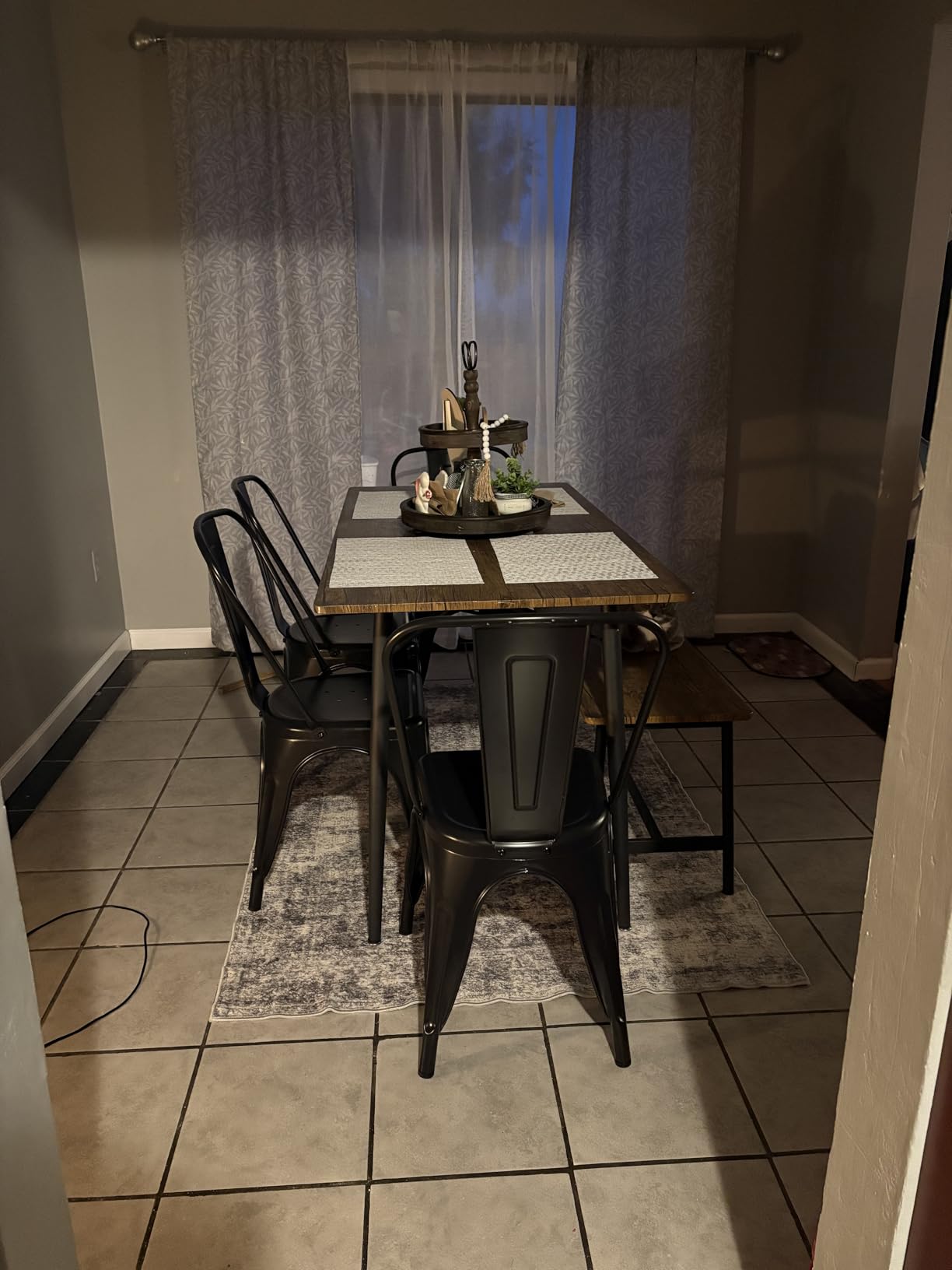 FDW | Metal Dining Chairs | Set of 4, Black | 330lbs Load | Stackable Tolix Side Chairs with Backrest | Non-Slip Feet | Indoor/Outdoor Use | Ideal for Kitchen & Restaurants customer photo 1